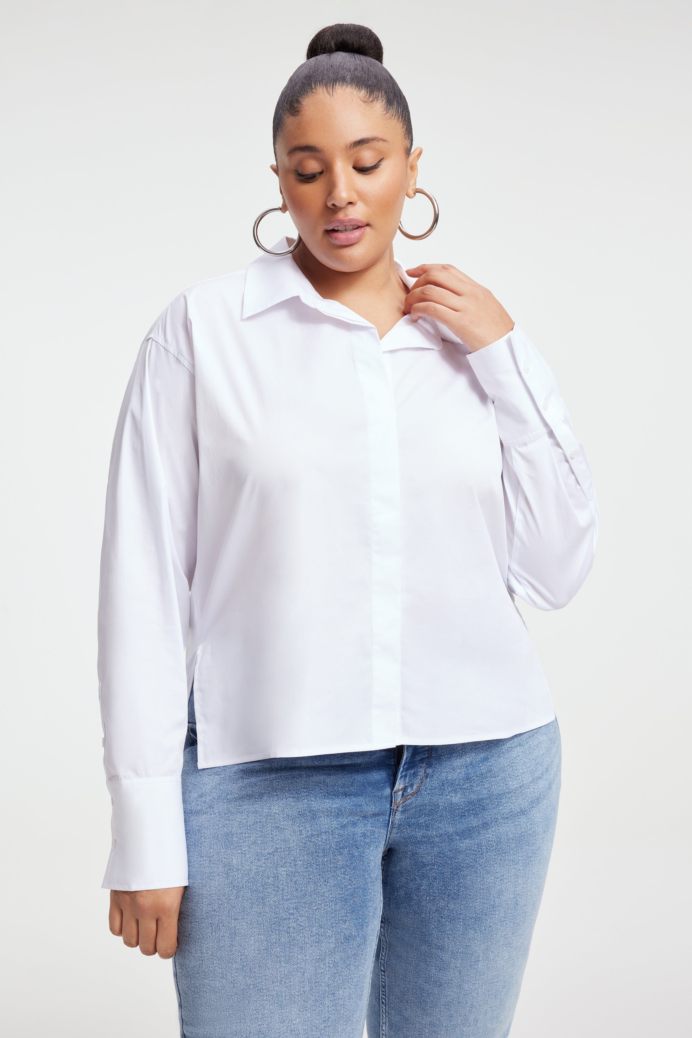 HI LOW GOOD SHIRT | WHITE001 sold by Good American