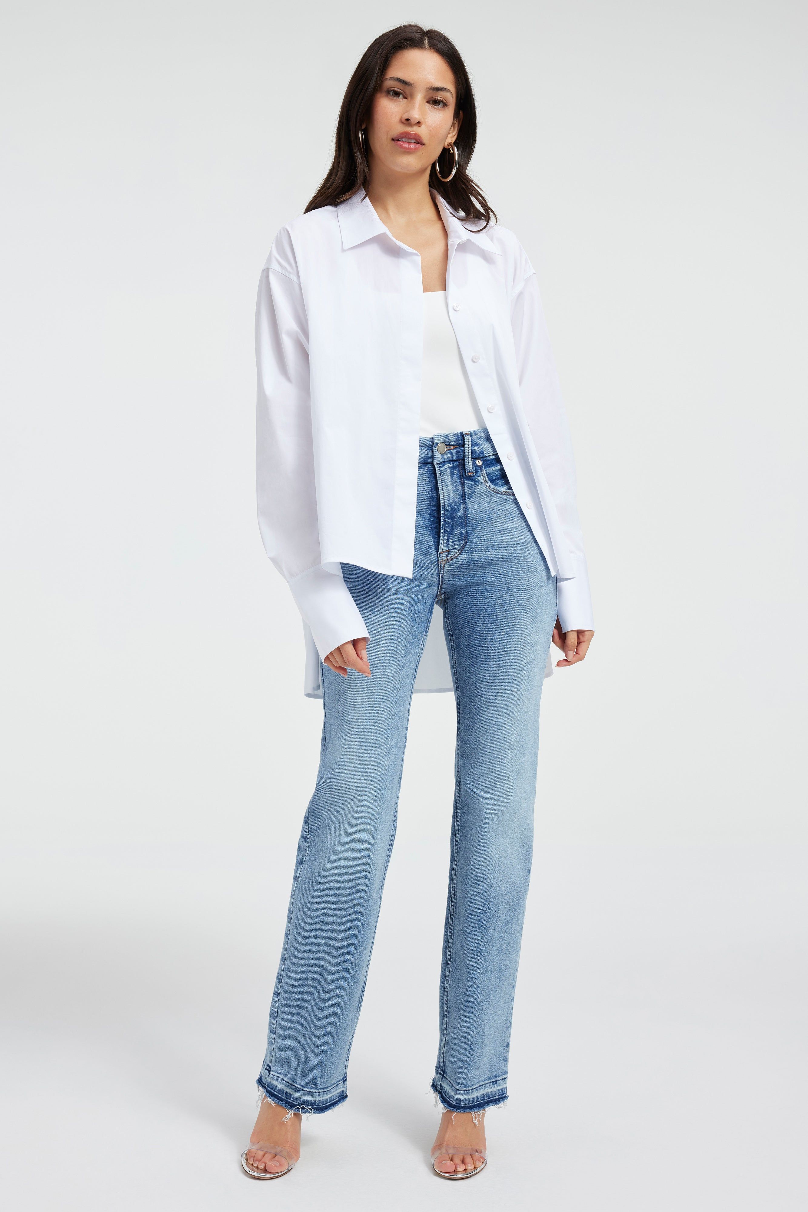 HI LOW GOOD SHIRT | WHITE001 sold by Good American product image thumbnail 6