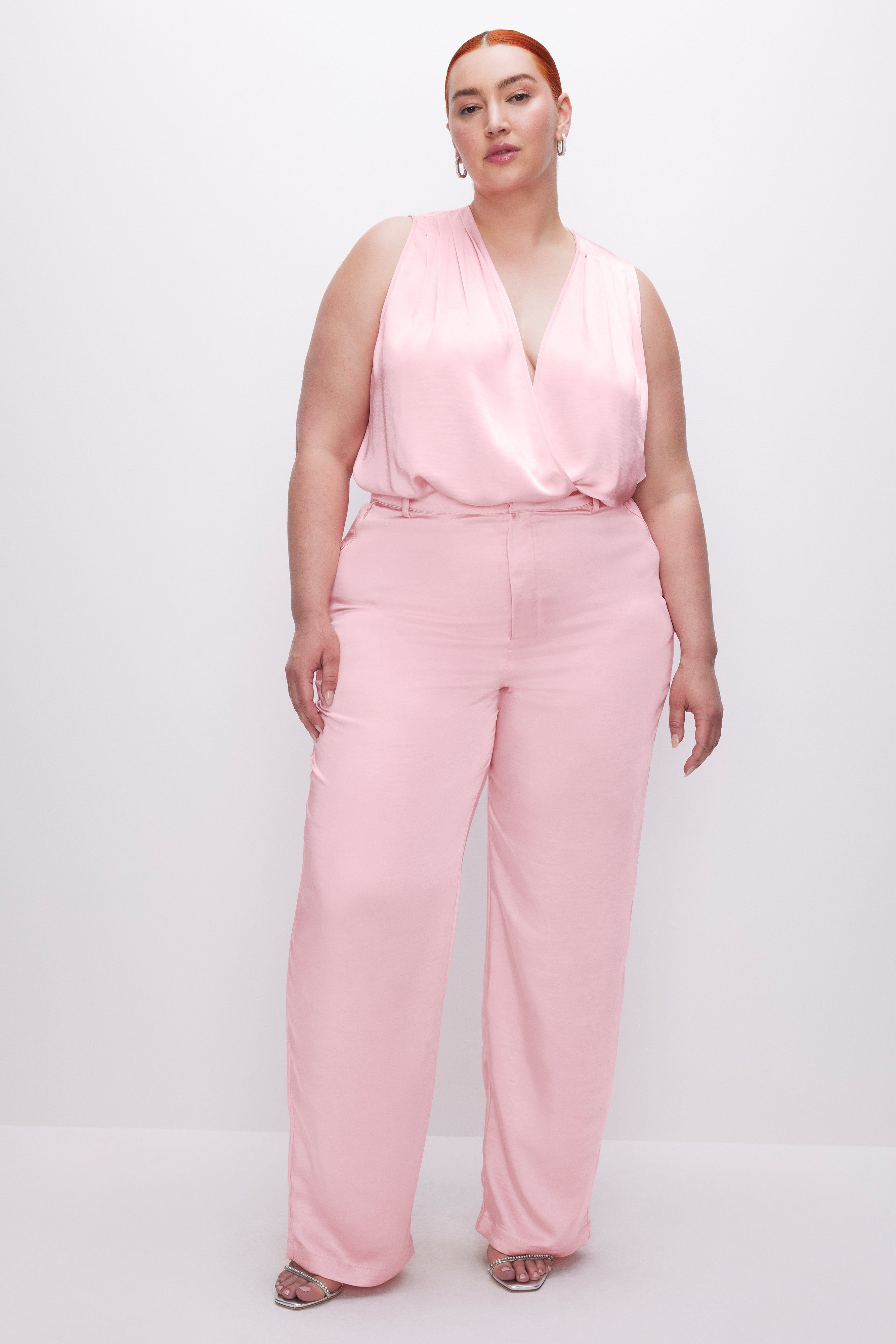 SATIN TROUSERS | BUBBLE PINK003 sold by Good American product image thumbnail 7