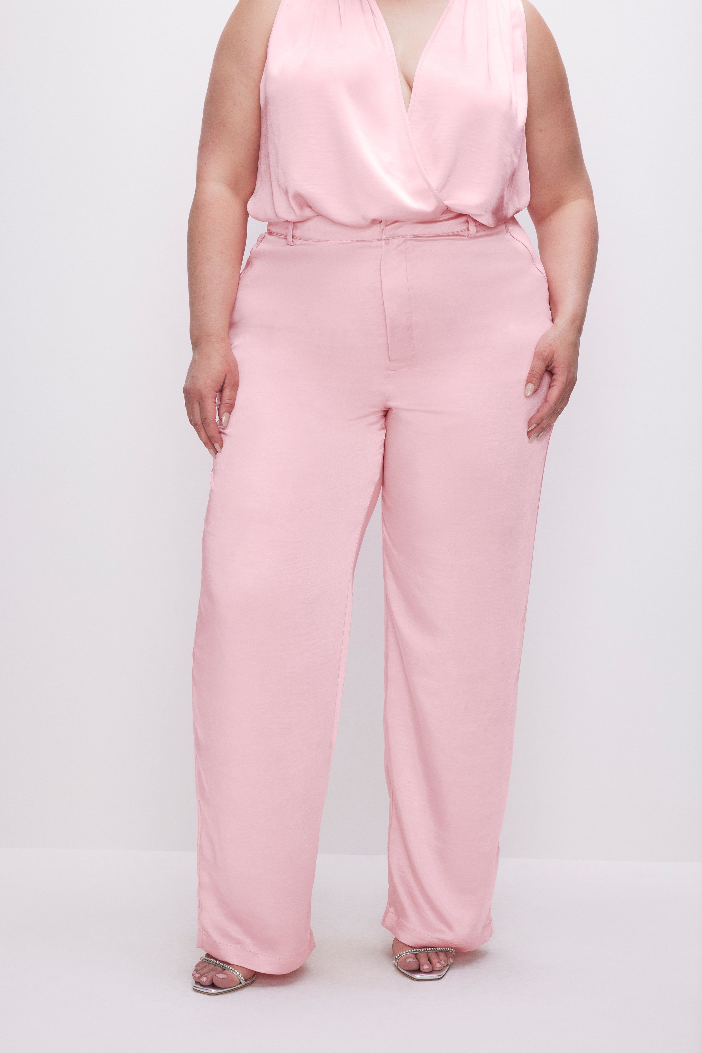 SATIN TROUSERS | BUBBLE PINK003 sold by Good American product image thumbnail 6