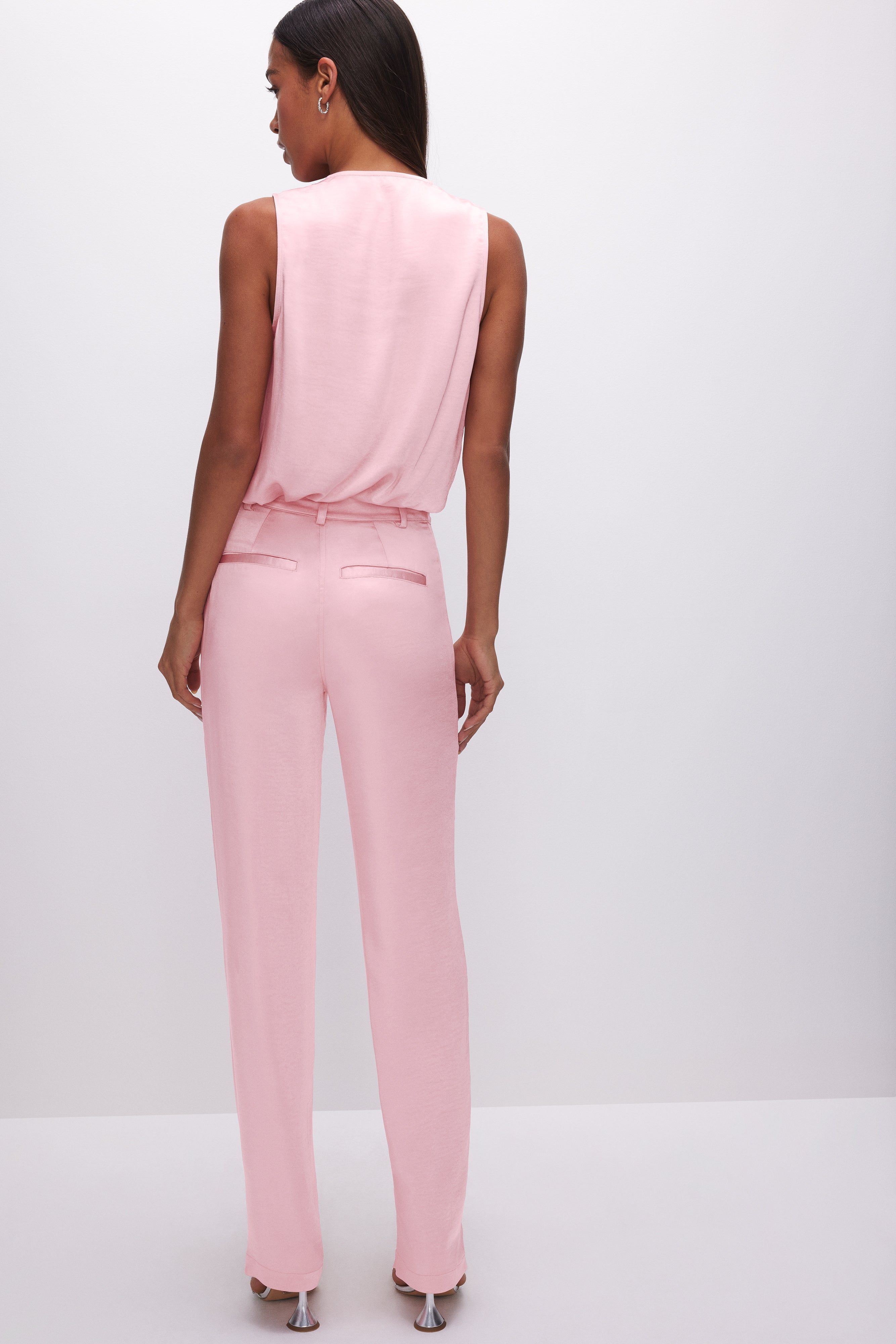 SATIN TROUSERS | BUBBLE PINK003 sold by Good American product image thumbnail 5
