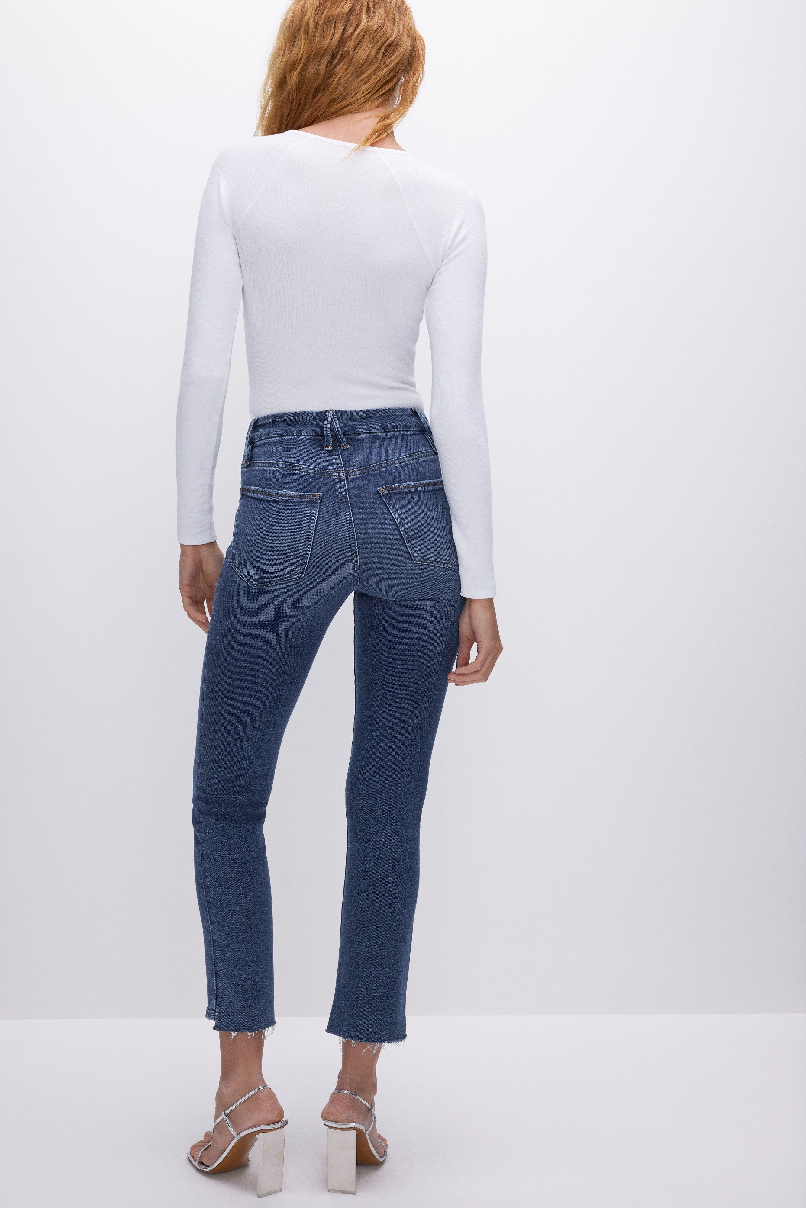 GOOD LEGS STRAIGHT JEANS | INDIGO394 sold by Good American product image thumbnail 4