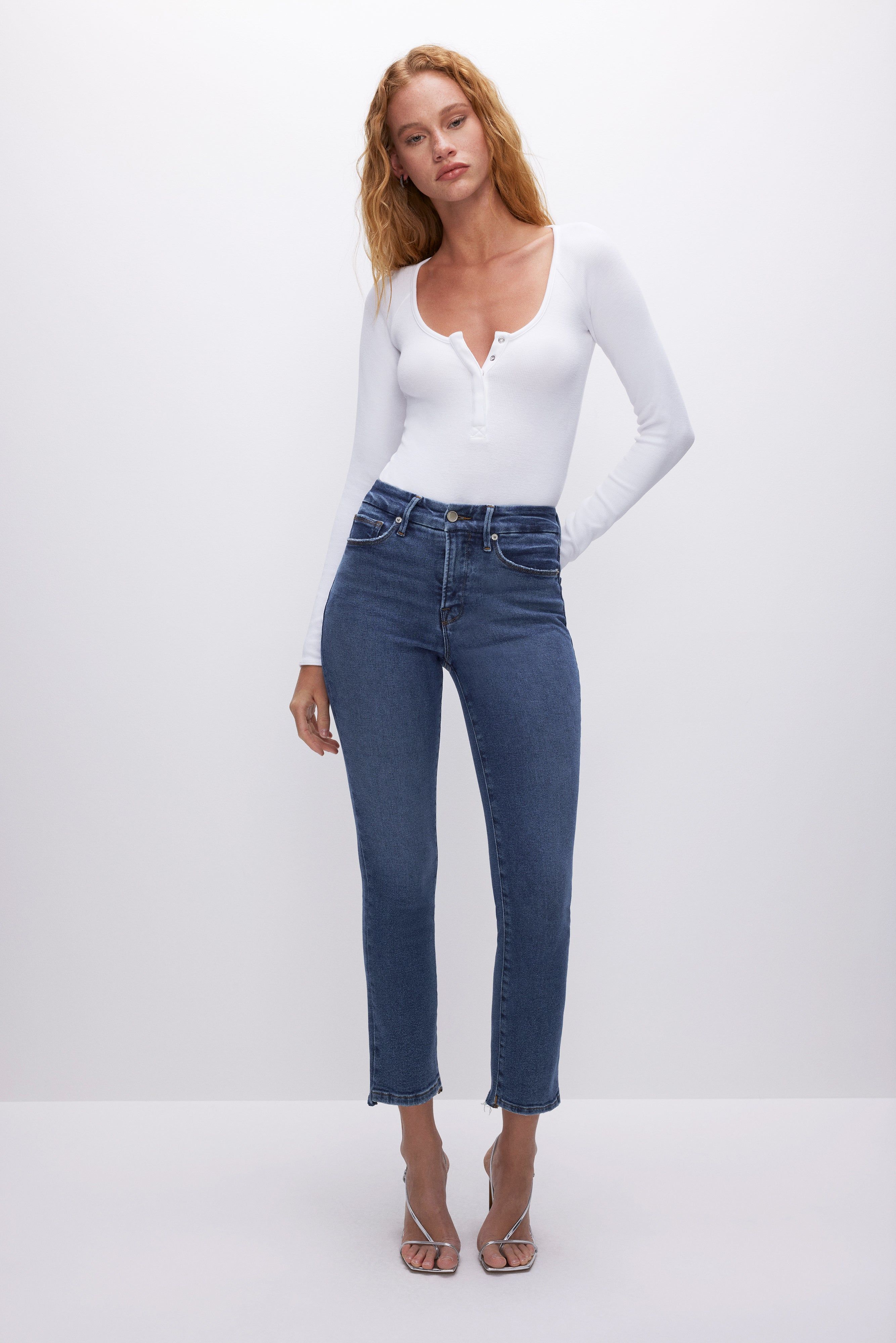 GOOD LEGS STRAIGHT JEANS | INDIGO394 sold by Good American