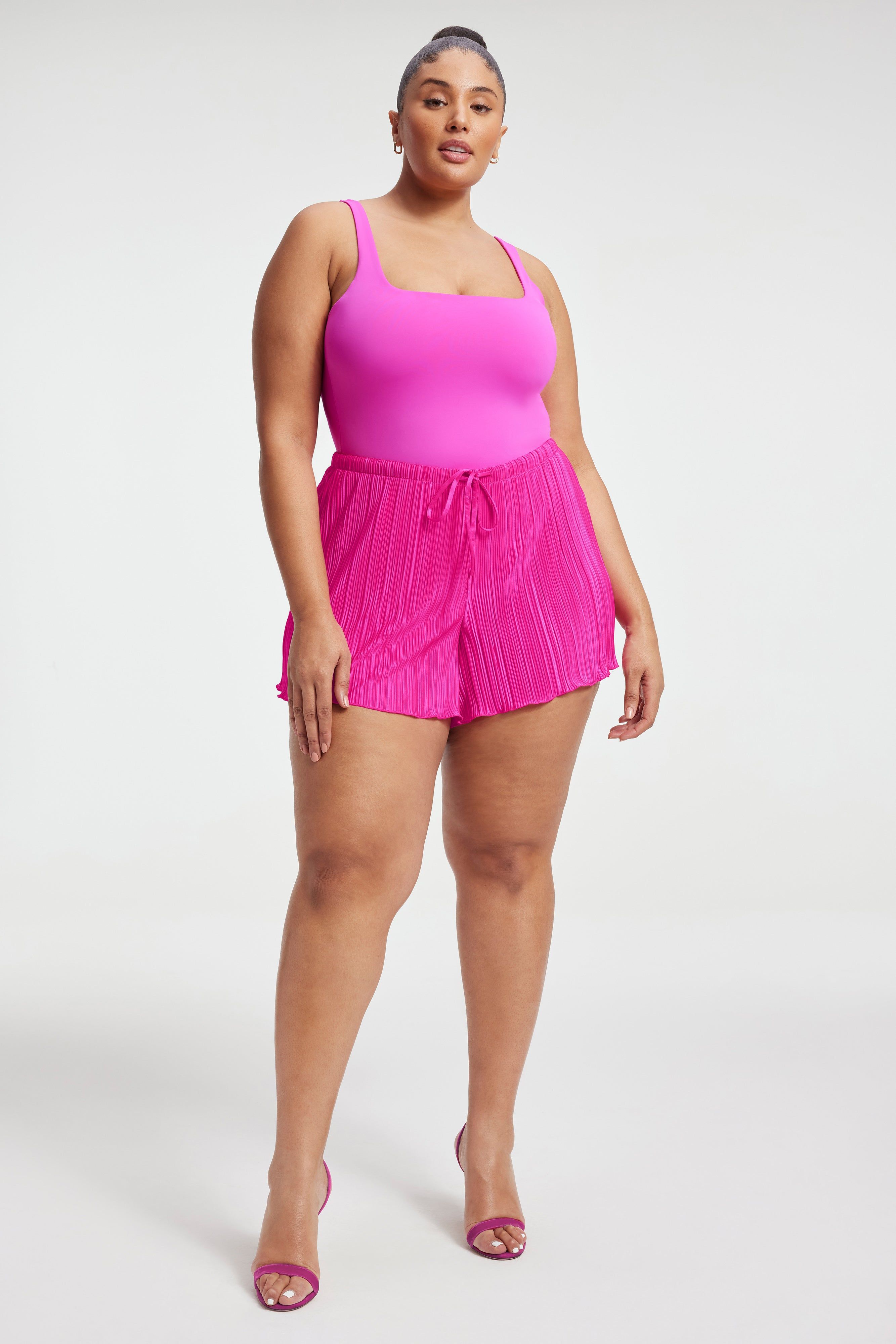 ALWAYS FITS PLISSÉ SHORTS | FUCHSIA PINK001 sold by Good American product image thumbnail 8