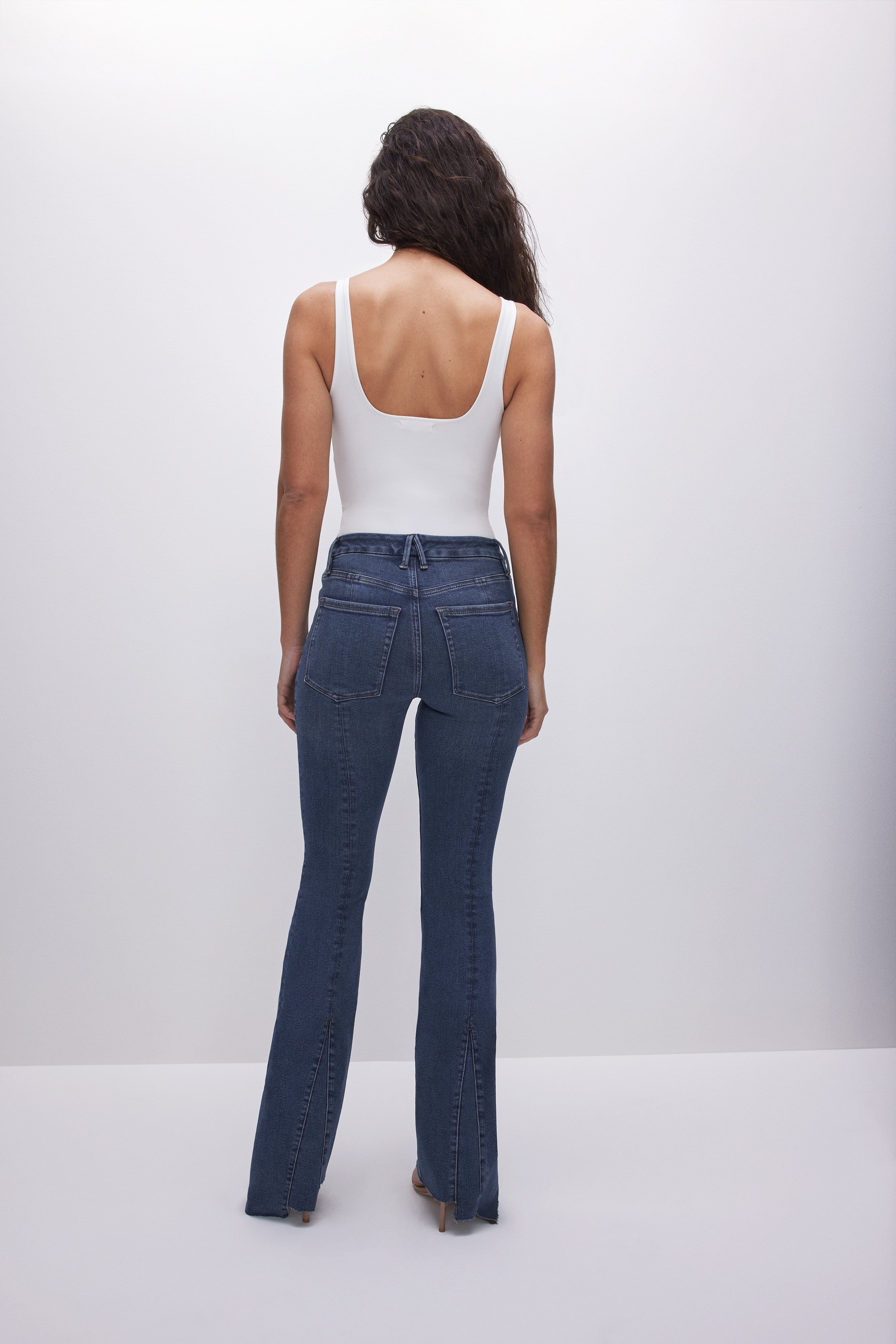 GOOD LEGS FLARE JEANS | INDIGO484 sold by Good American product image thumbnail 5