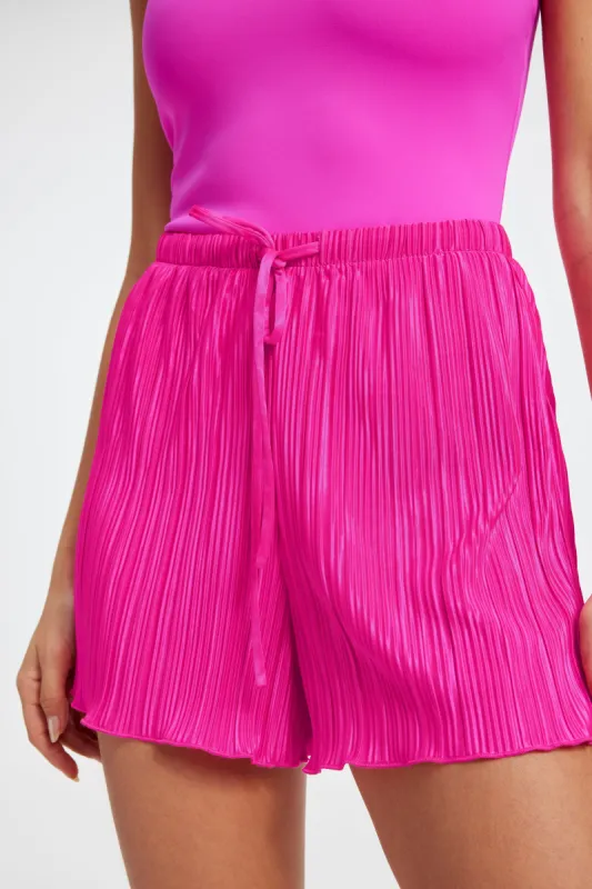 ALWAYS FITS PLISSÉ SHORTS | FUCHSIA PINK001 sold by Good American