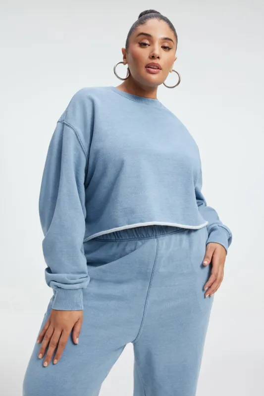 JEANIUS CROPPED SWEATSHIRT | INDIGO376 sold by Good American
