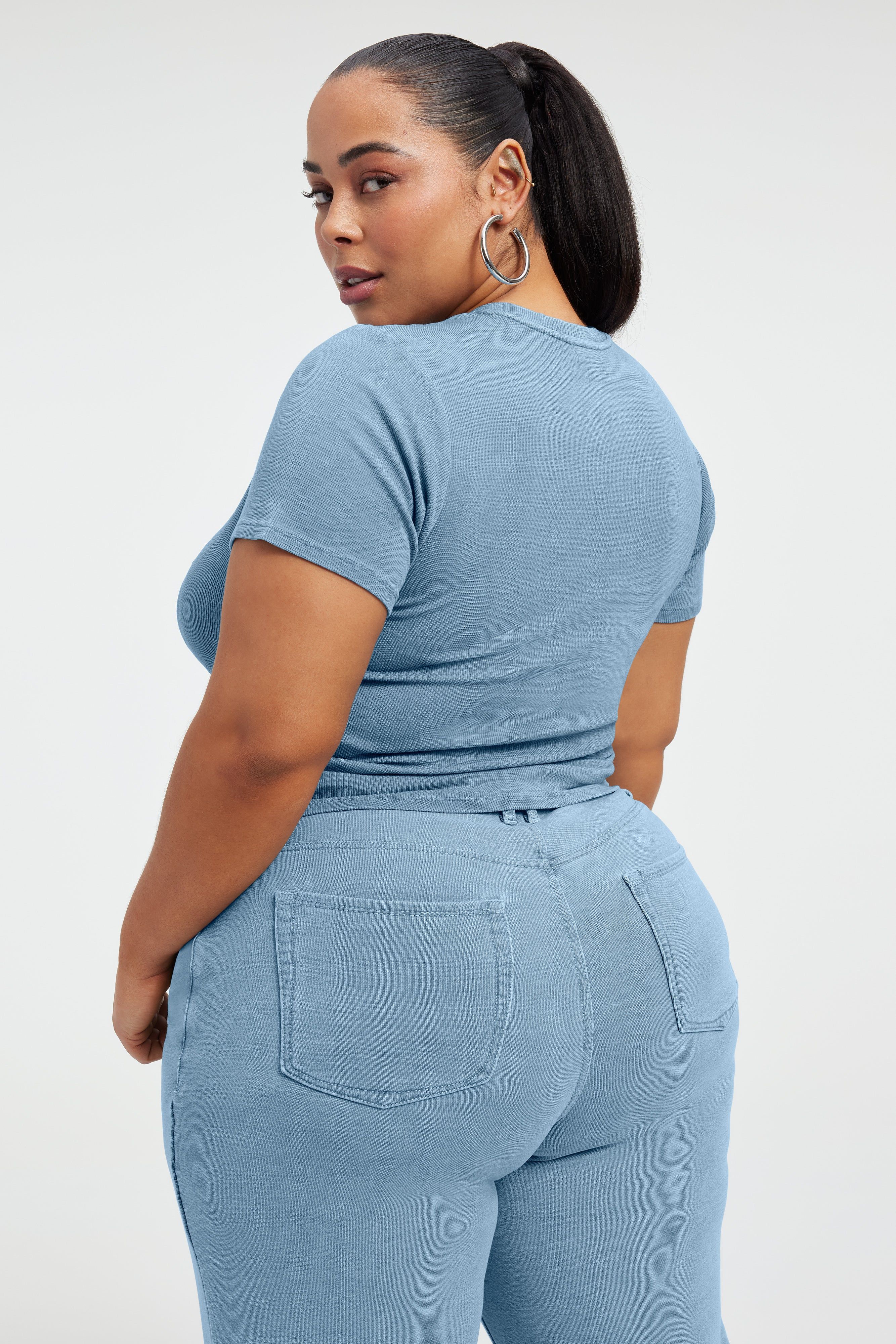 JEANIUS FITTED TEE | INDIGO376 sold by Good American product image thumbnail 4