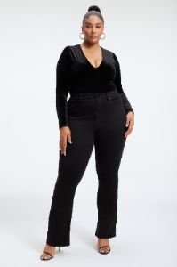 VELVET V-NECK BODYSUIT | BLACK001 sold by Good American