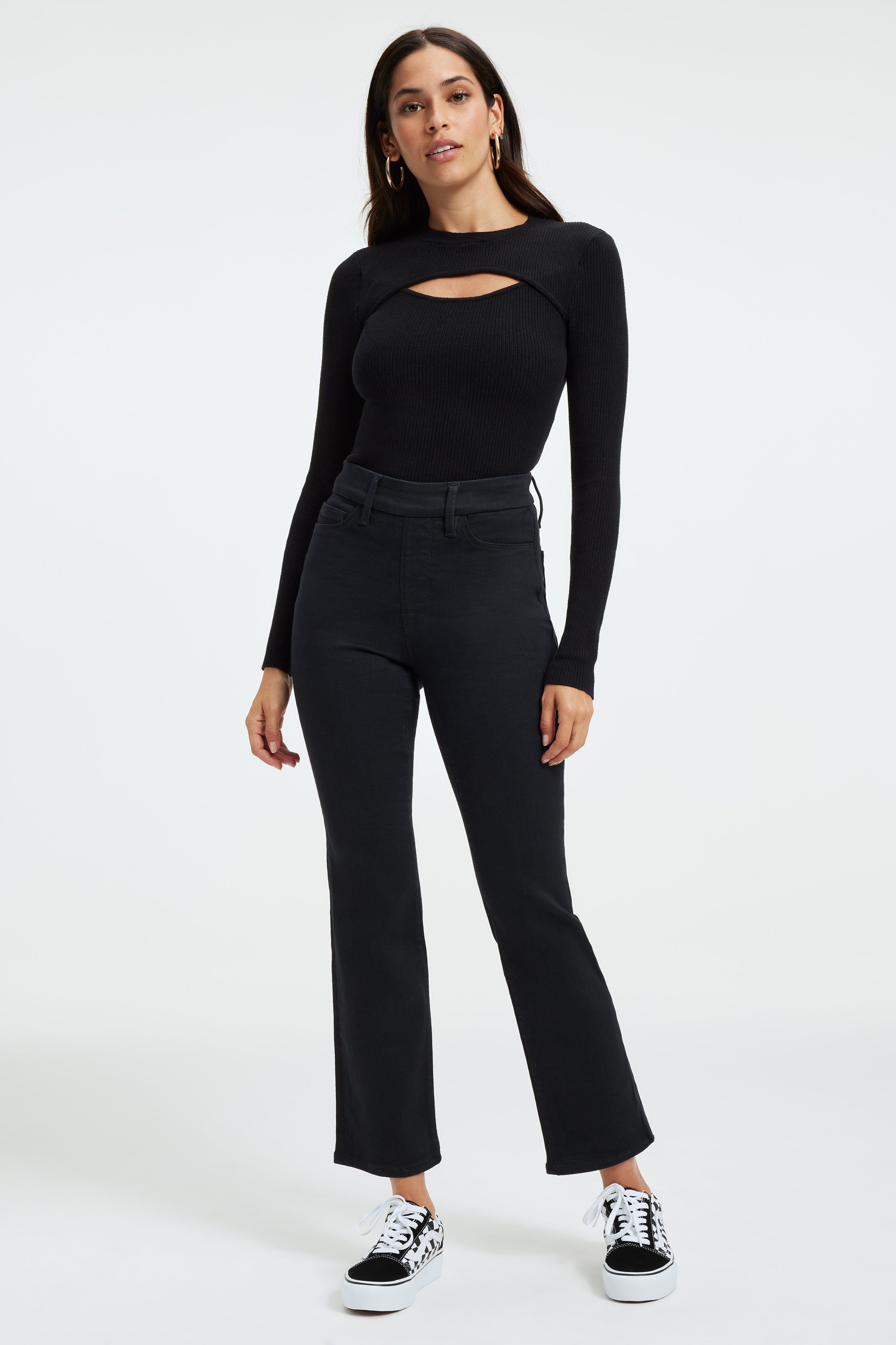 KNIT CUT-OUT TOP | BLACK001 sold by Good American product image thumbnail 8