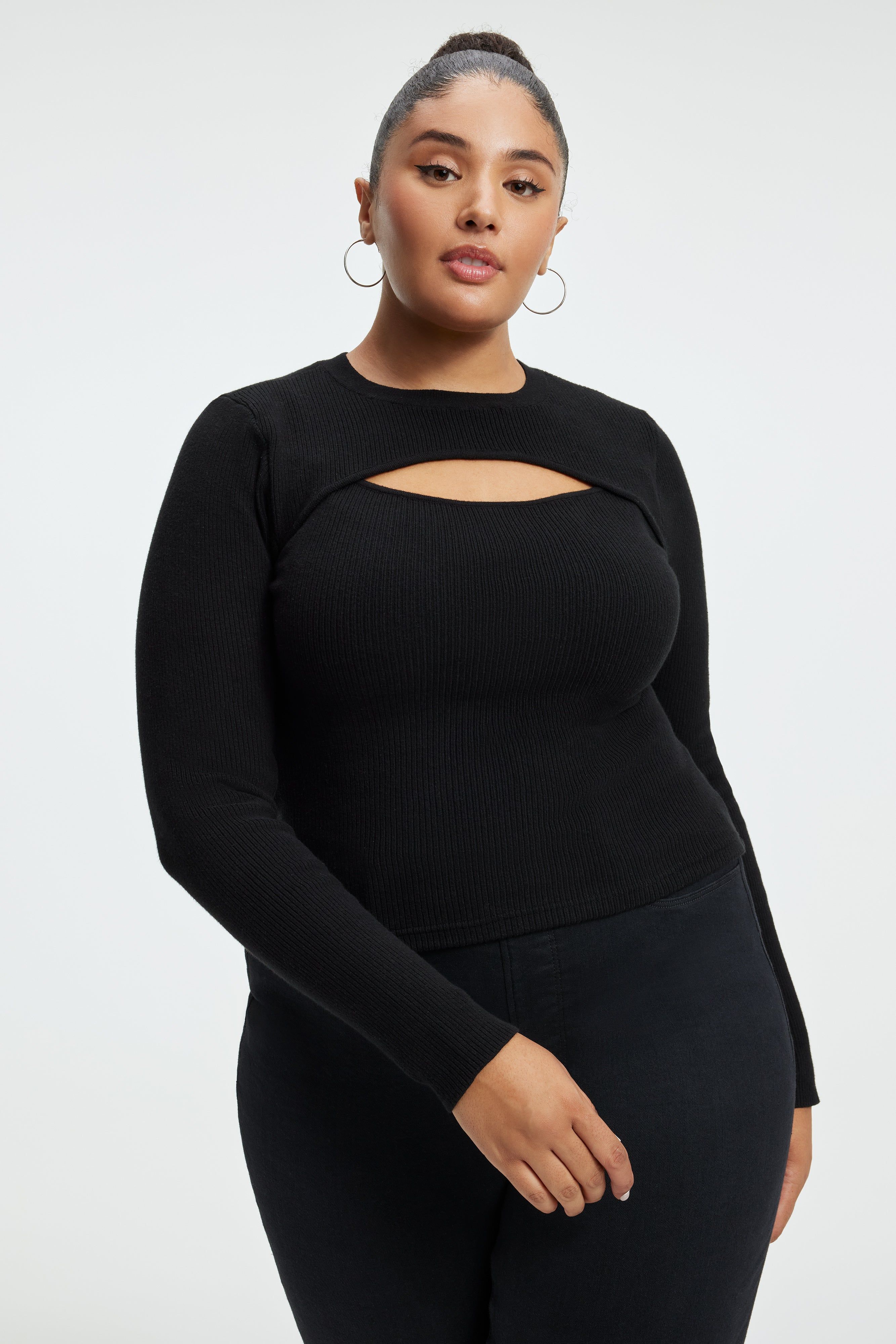 KNIT CUT-OUT TOP | BLACK001 sold by Good American