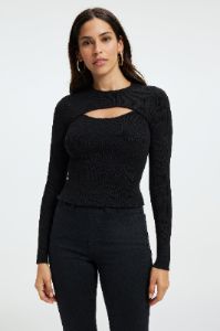 KNIT CUT-OUT TOP | BLACK001 sold by Good American