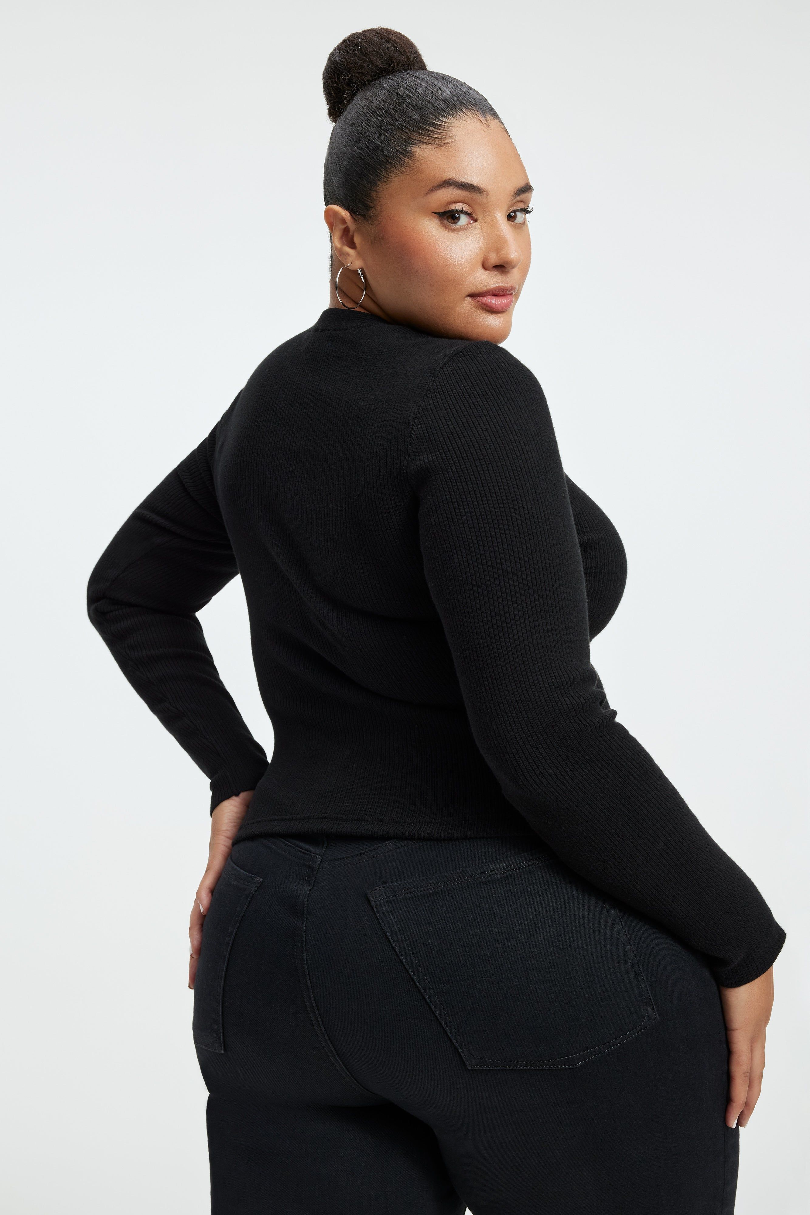 KNIT CUT-OUT TOP | BLACK001 sold by Good American product image thumbnail 5