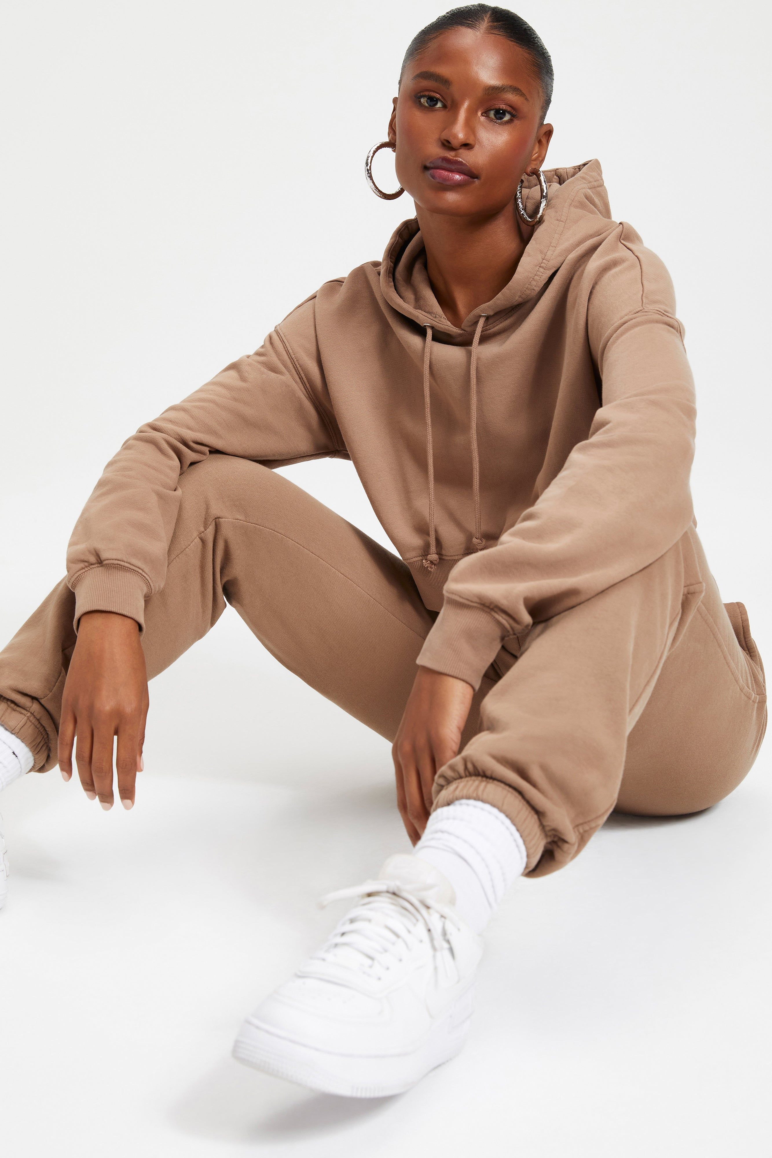 CROPPED & COOL HOODIE | PUTTY001 sold by Good American