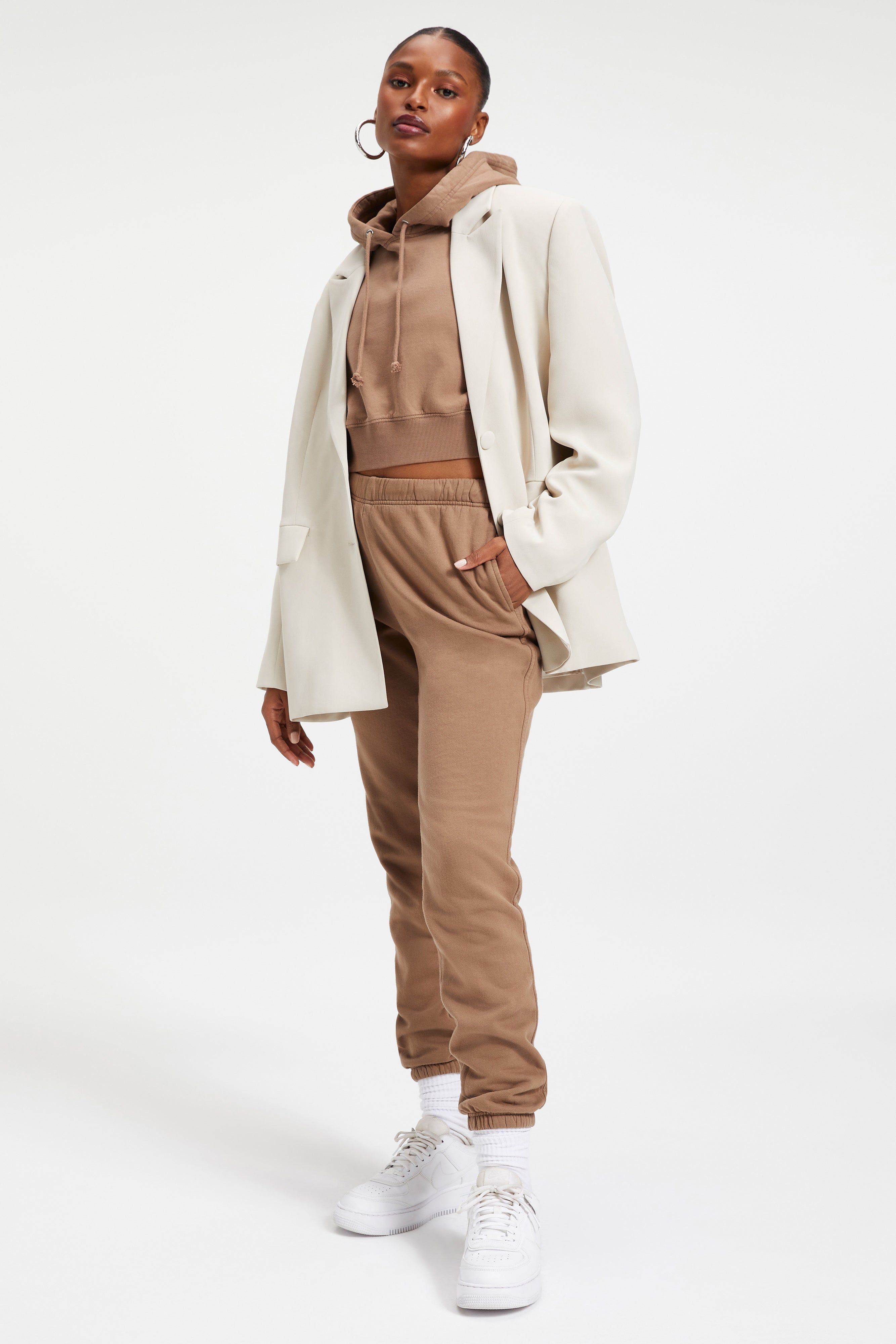 CROPPED & COOL HOODIE | PUTTY001 sold by Good American product image thumbnail 4