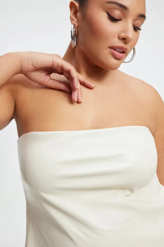 FAUX LEATHER TUBE TOP | BONE001 sold by Good American