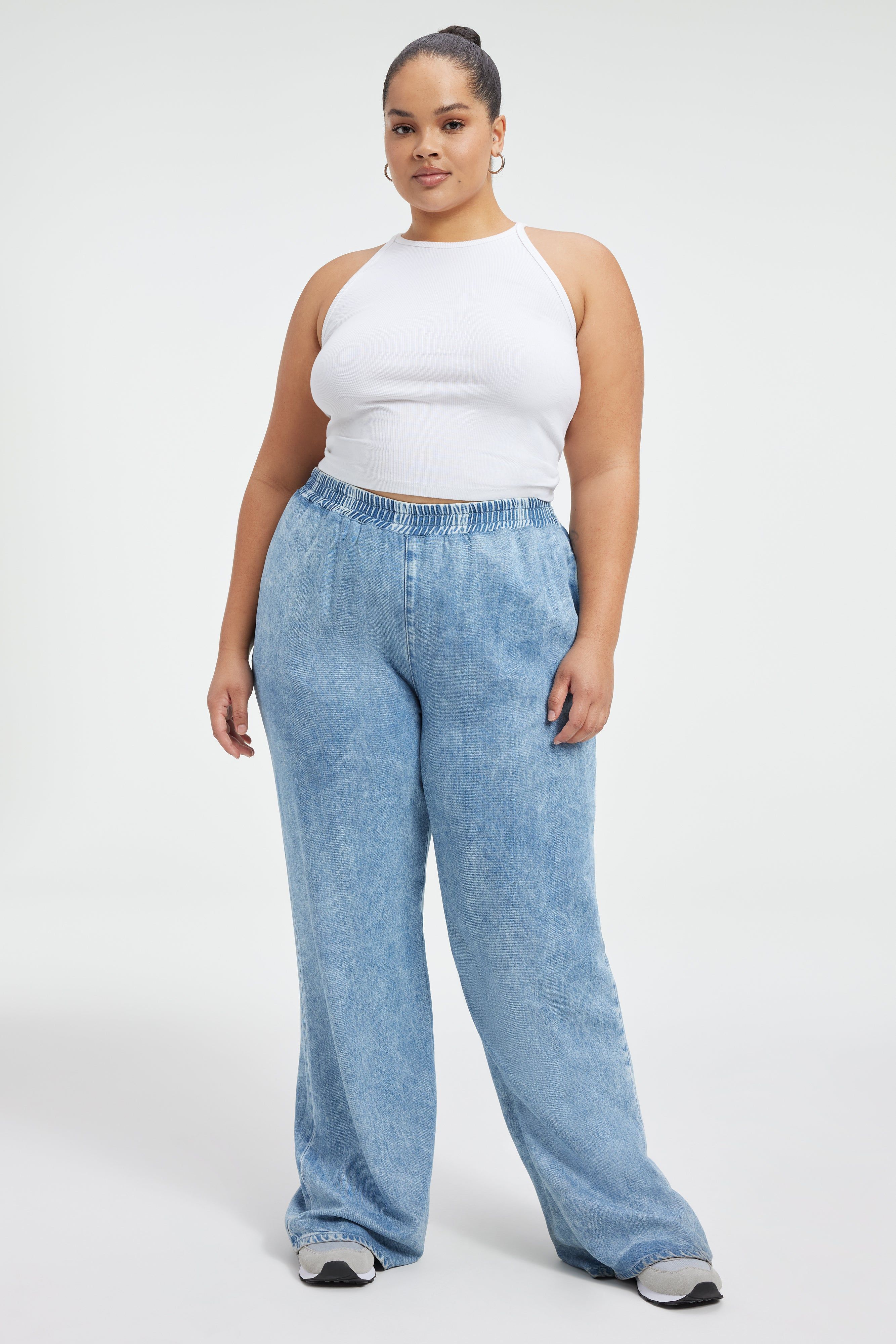 WEIGHTLESS TRACK PANTS | INDIGO396 sold by Good American product image thumbnail 8