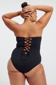 SCULPT STRAPLESS ONE-PIECE SWIMSUIT | BLACK001 sold by Good American