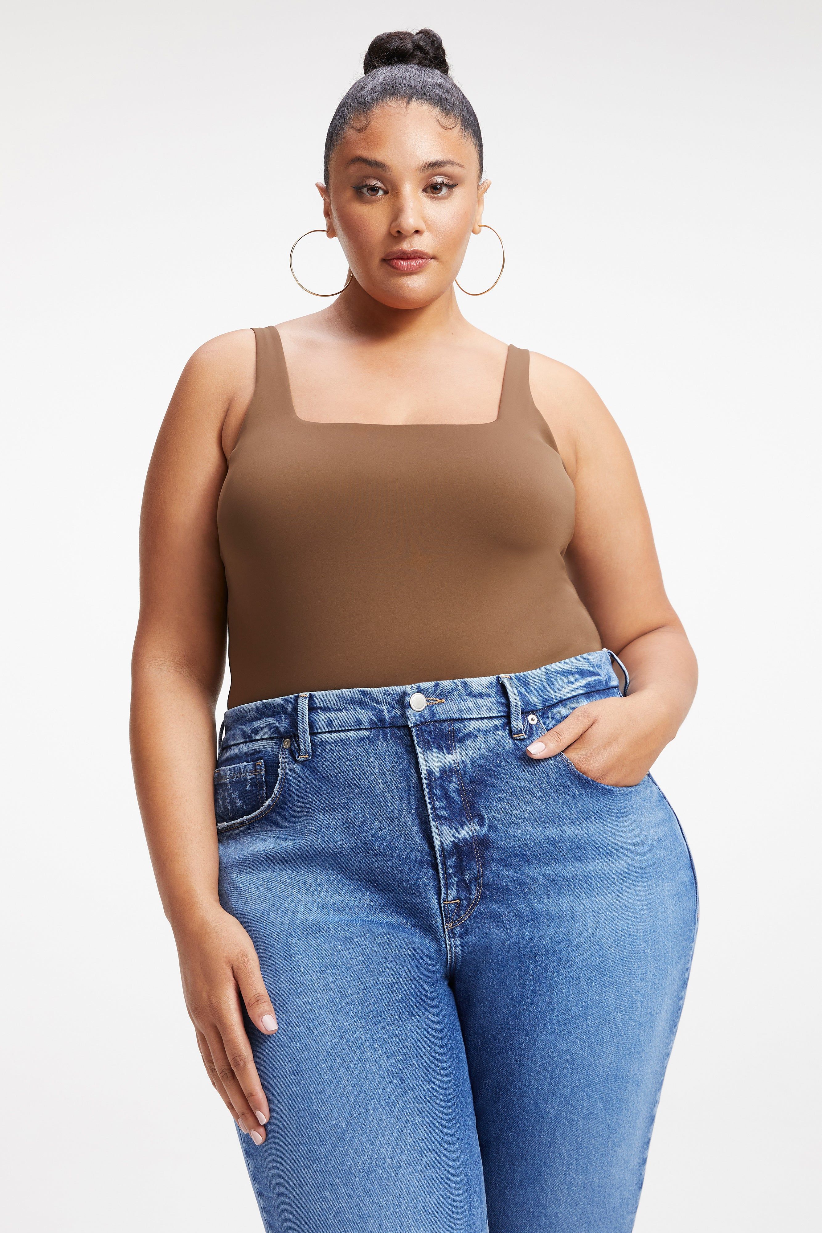 SCUBA MODERN TANK BODYSUIT | LIGHT MOCHA004 sold by Good American product image thumbnail 3