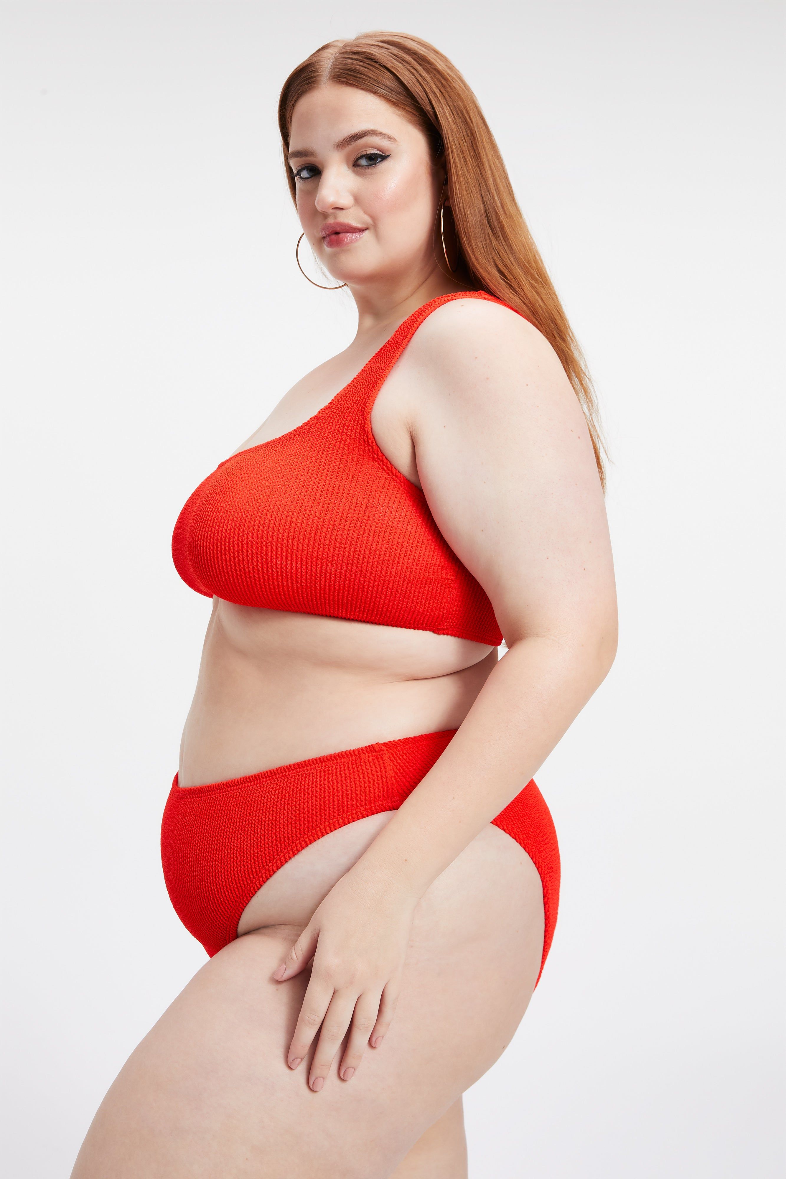 ALWAYS FITS SHOULDER BIKINI TOP | BRIGHT POPPY002 sold by Good American product image thumbnail 4