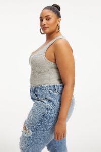 MICRO RIB TANK TOP | HEATHER GREY001 sold by Good American