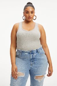 MICRO RIB TANK TOP | HEATHER GREY001 sold by Good American