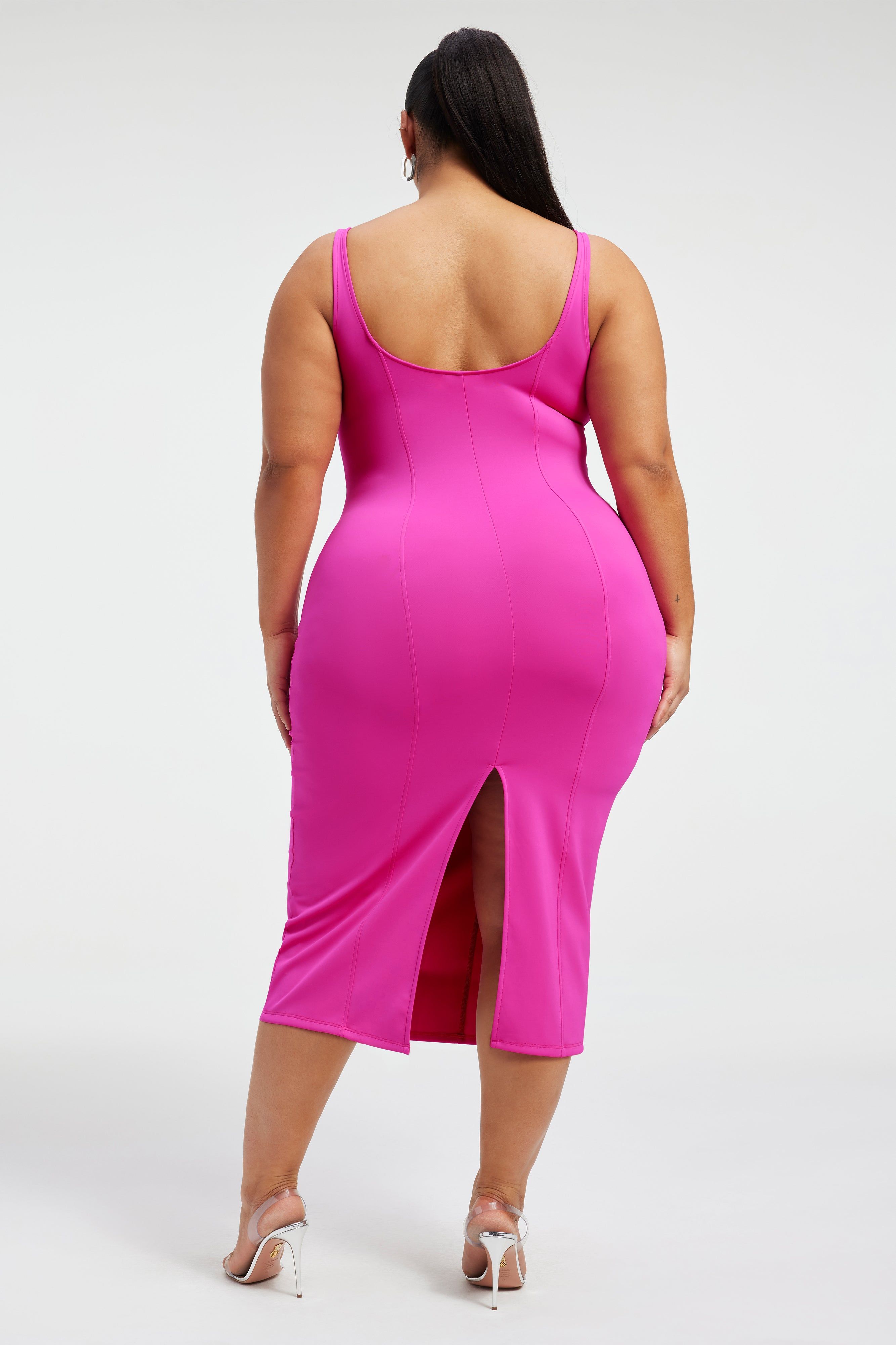 SCUBA U CORSET MIDI DRESS | FUCHSIA PINK001 sold by Good American product image thumbnail 3