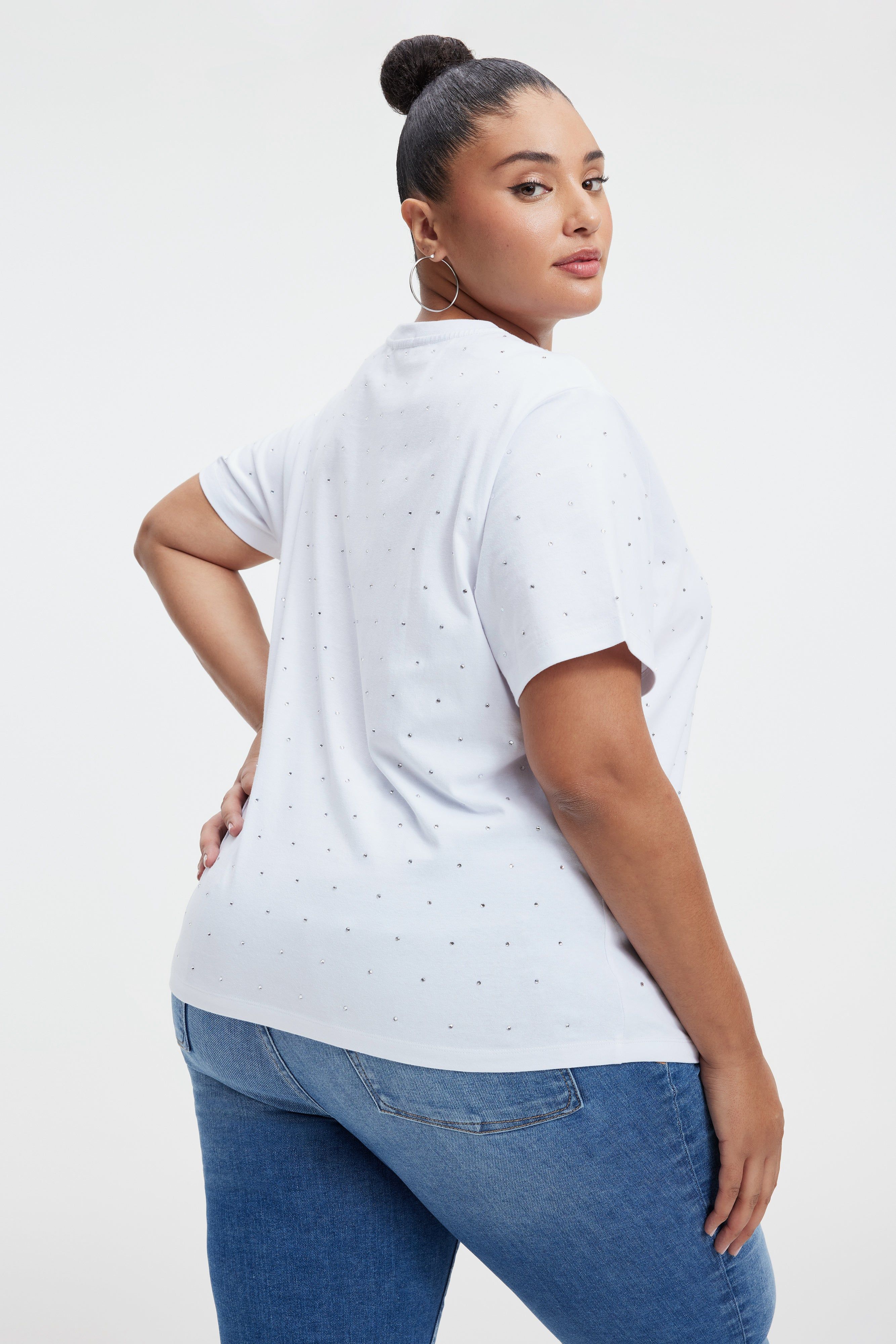 EMBELLISHED TEE | WHITE001 sold by Good American product image thumbnail 9