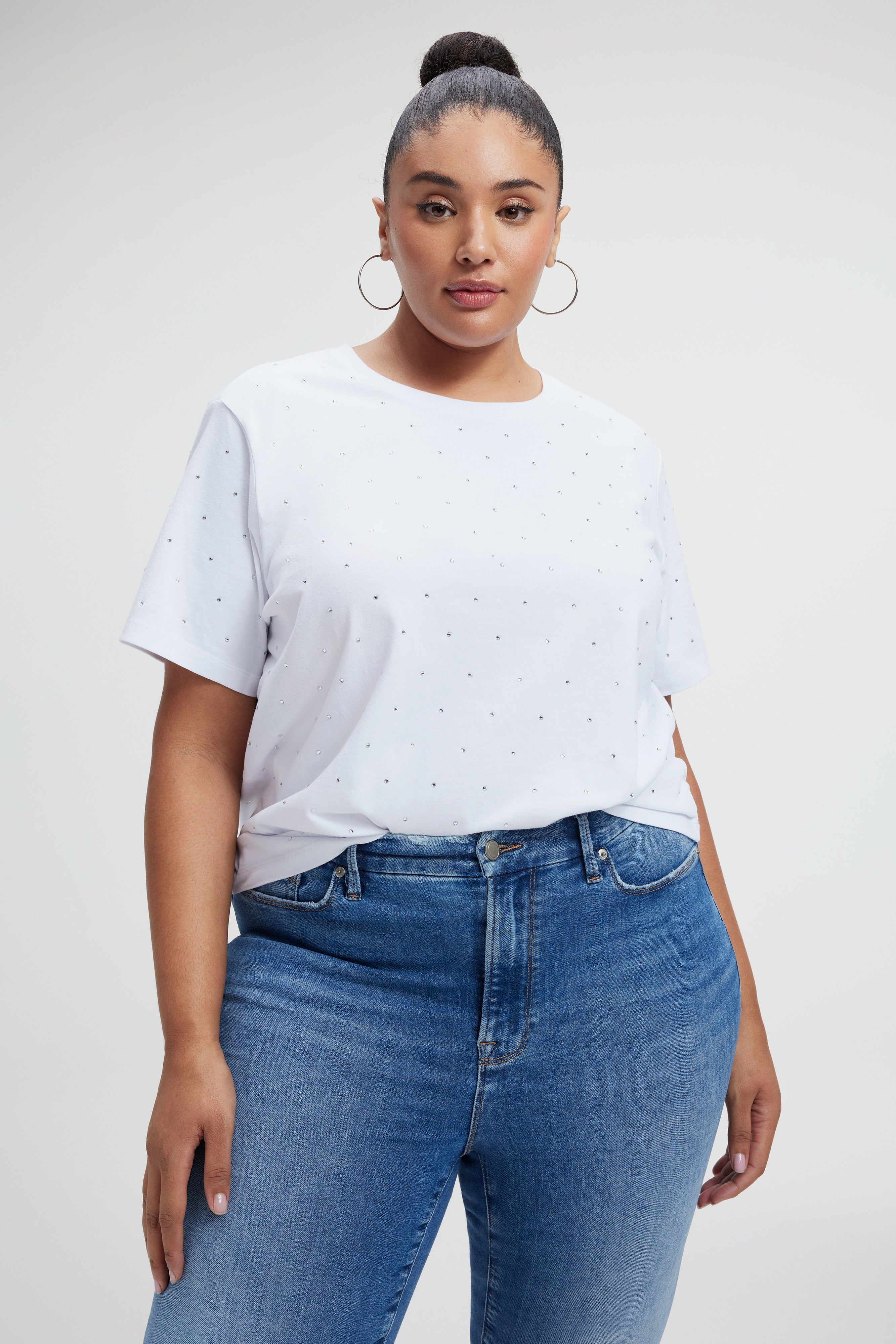 EMBELLISHED TEE | WHITE001 sold by Good American product image thumbnail 11
