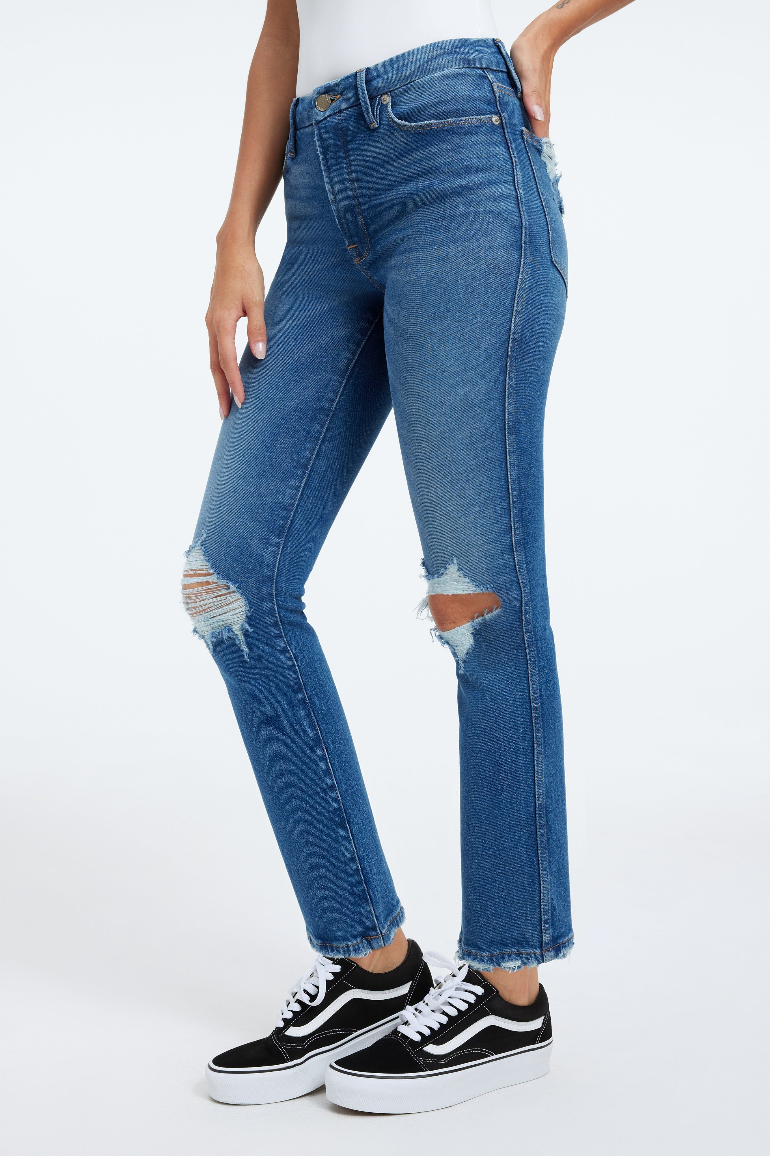 GOOD CURVE STRAIGHT JEANS | INDIGO337 sold by Good American product image thumbnail 5