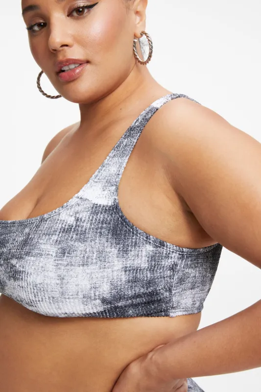 ALWAYS FITS SHOULDER BIKINI TOP | GREY TIE DYE002 sold by Good American