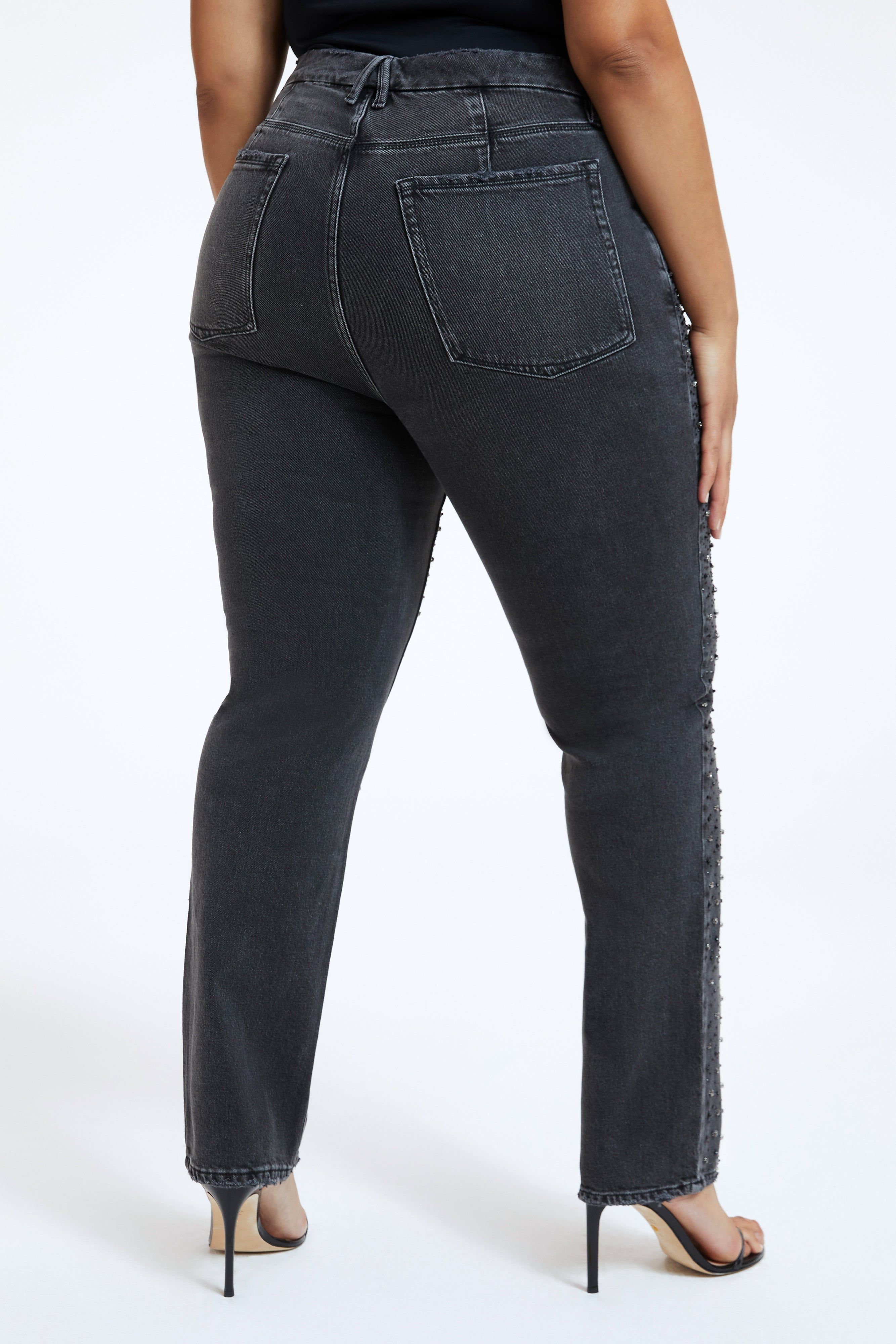GOOD ICON DIAMOND DUSTED JEANS | BLACK251 sold by Good American product image thumbnail 4
