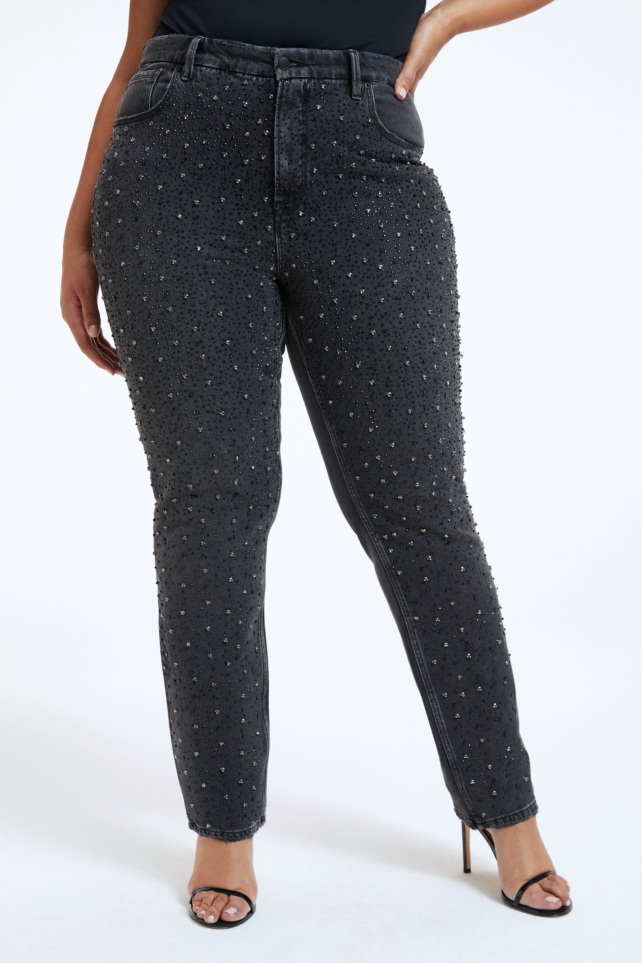 GOOD ICON DIAMOND DUSTED JEANS | BLACK251 sold by Good American