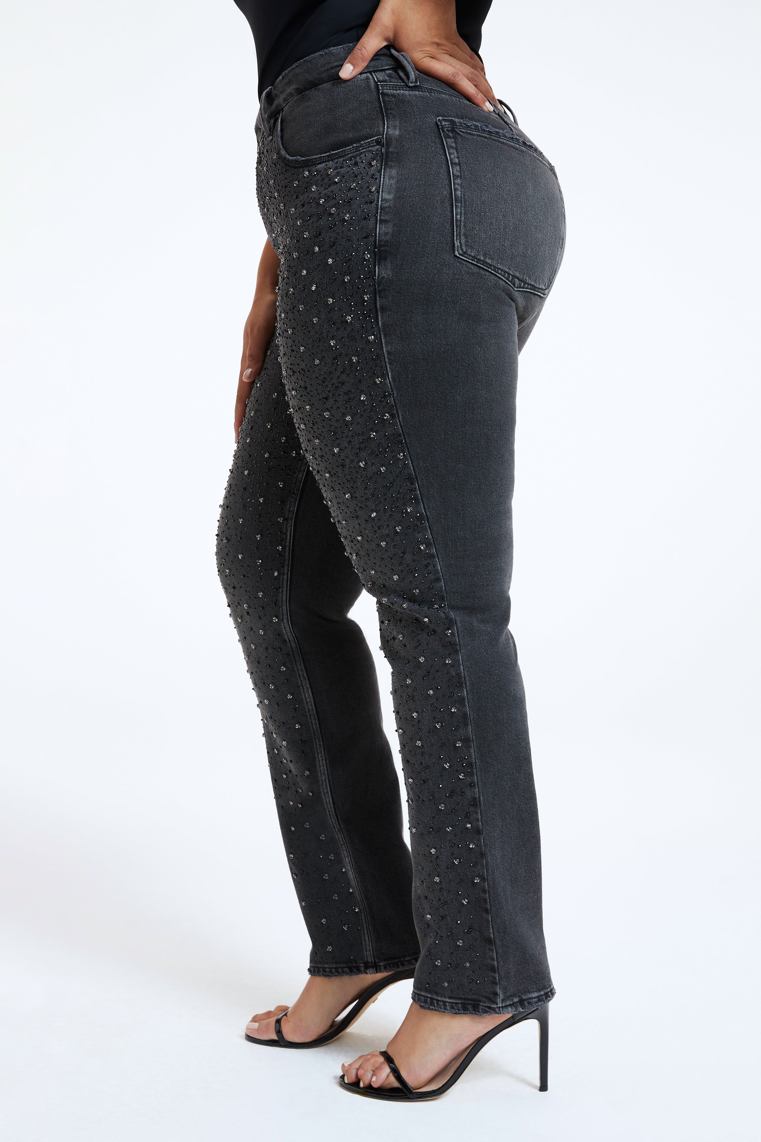 GOOD ICON DIAMOND DUSTED JEANS | BLACK251 sold by Good American product image thumbnail 3
