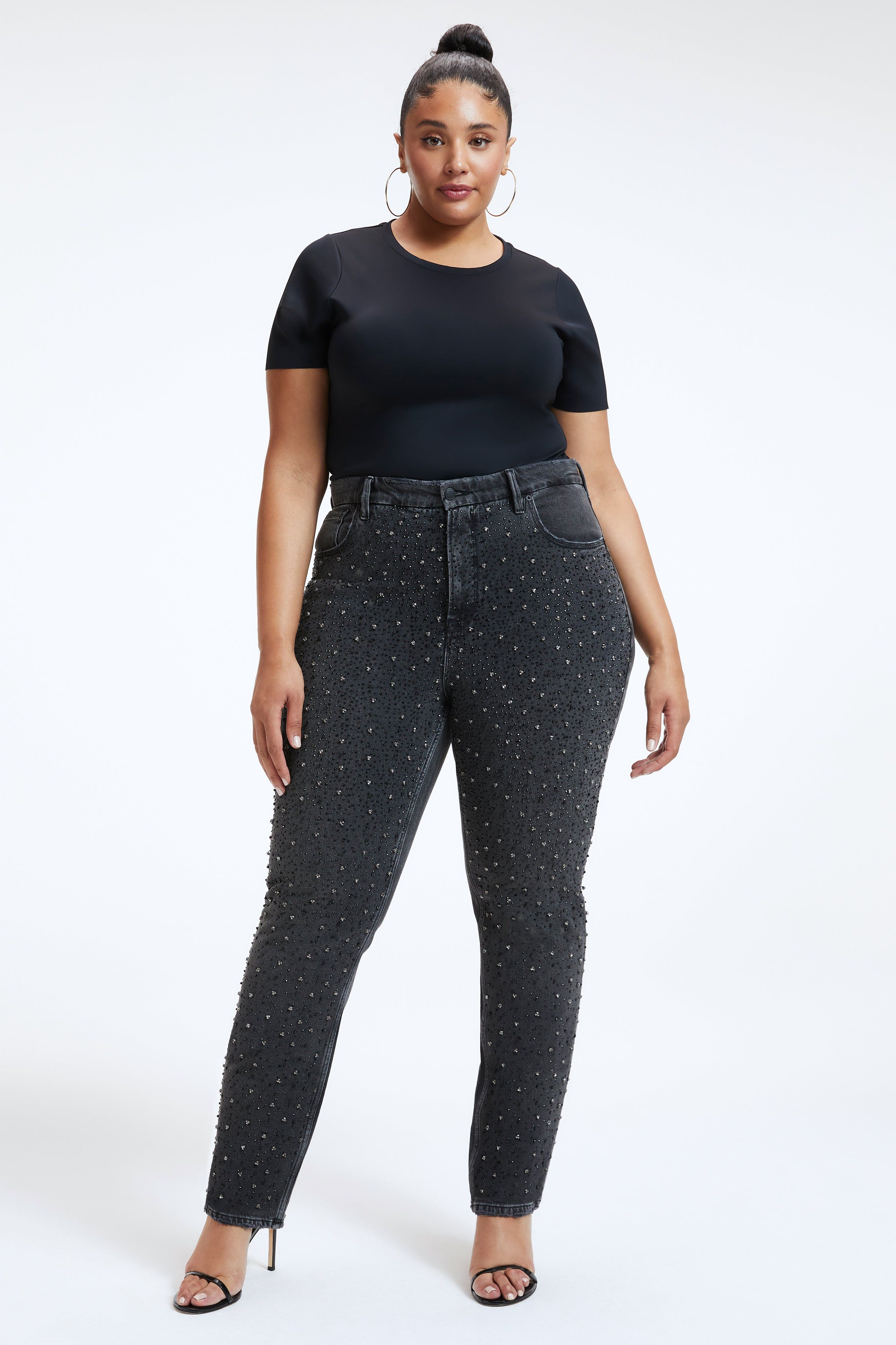 GOOD ICON DIAMOND DUSTED JEANS | BLACK251 sold by Good American product image thumbnail 2