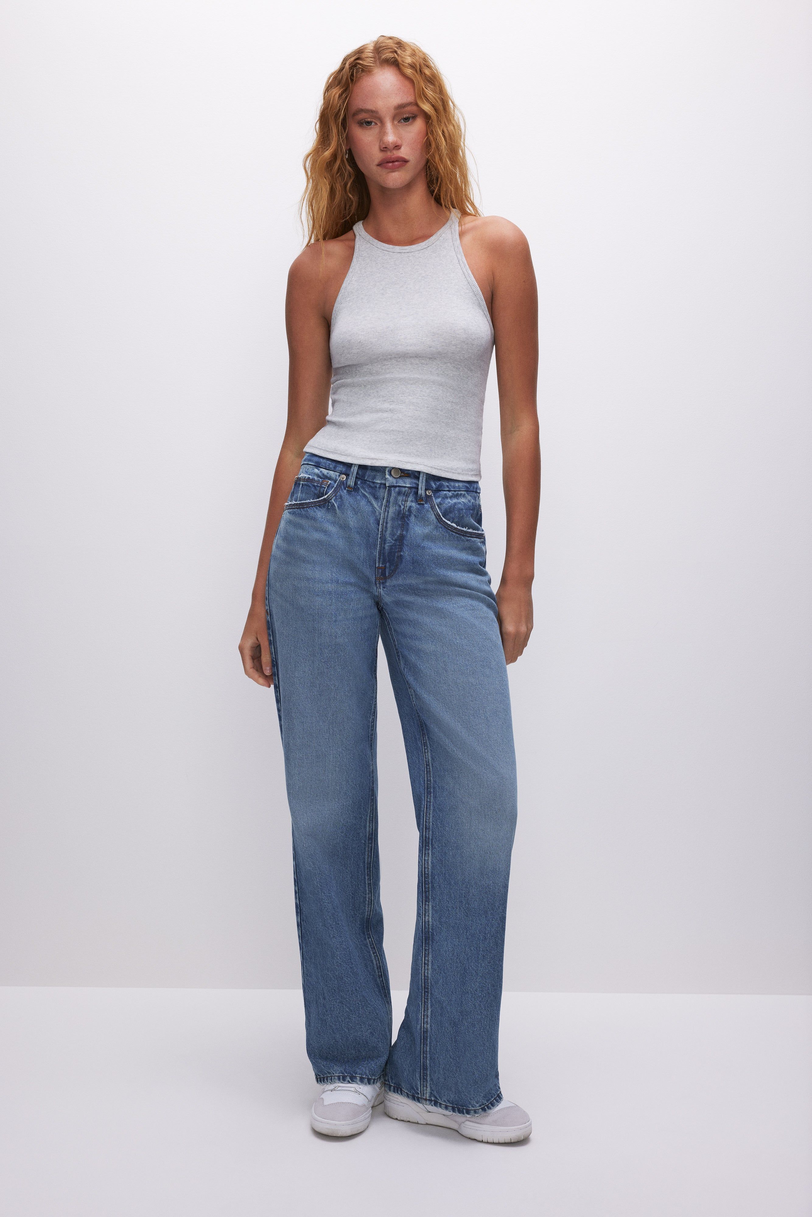 MICRO RIB CREWNECK TANK | HEATHER GREY001 sold by Good American product image thumbnail 4