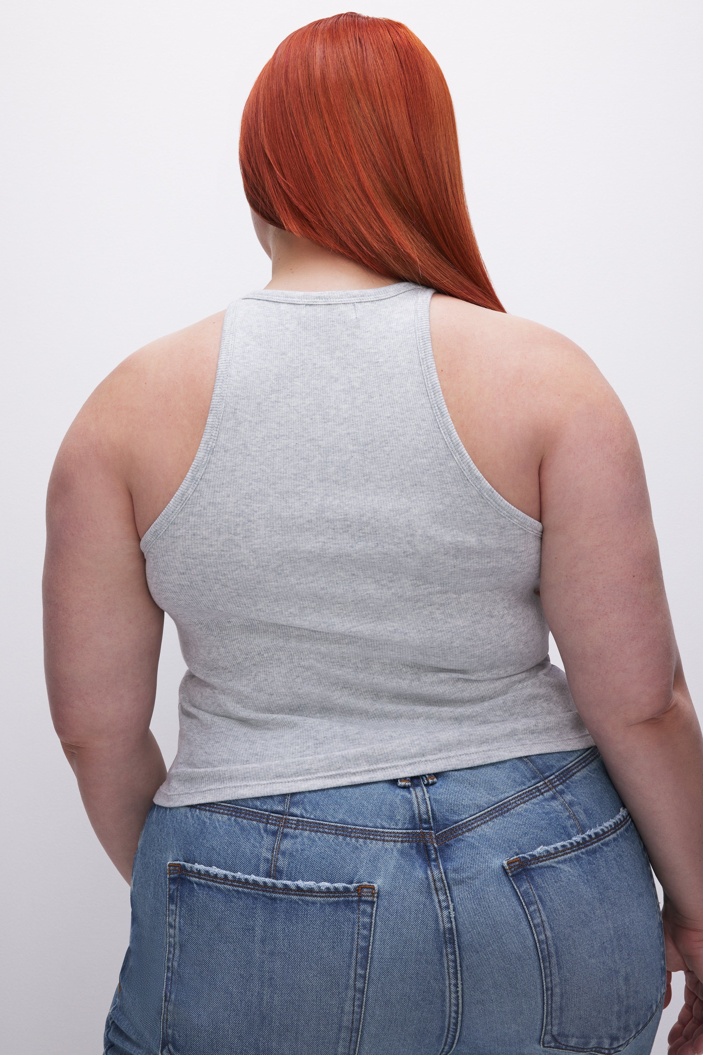 MICRO RIB CREWNECK TANK | HEATHER GREY001 sold by Good American product image thumbnail 10