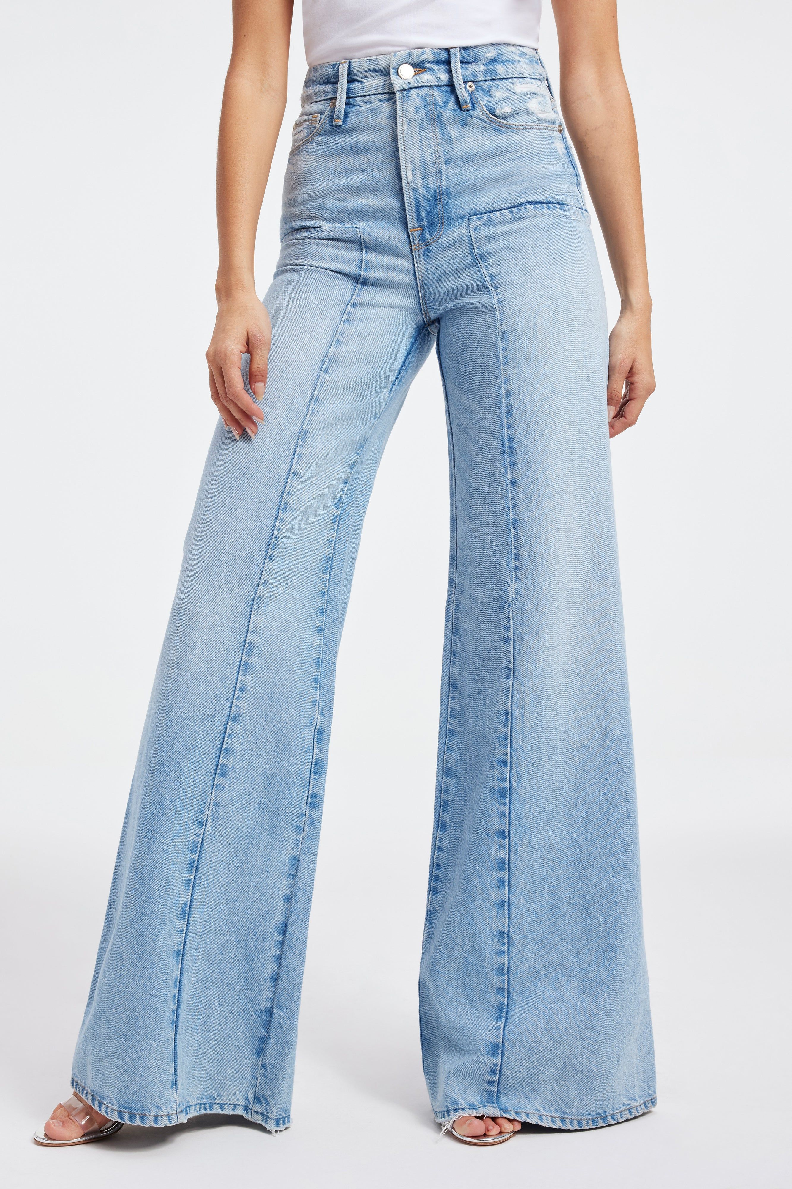 GOOD WAIST PALAZZO JEANS | INDIGO417 sold by Good American