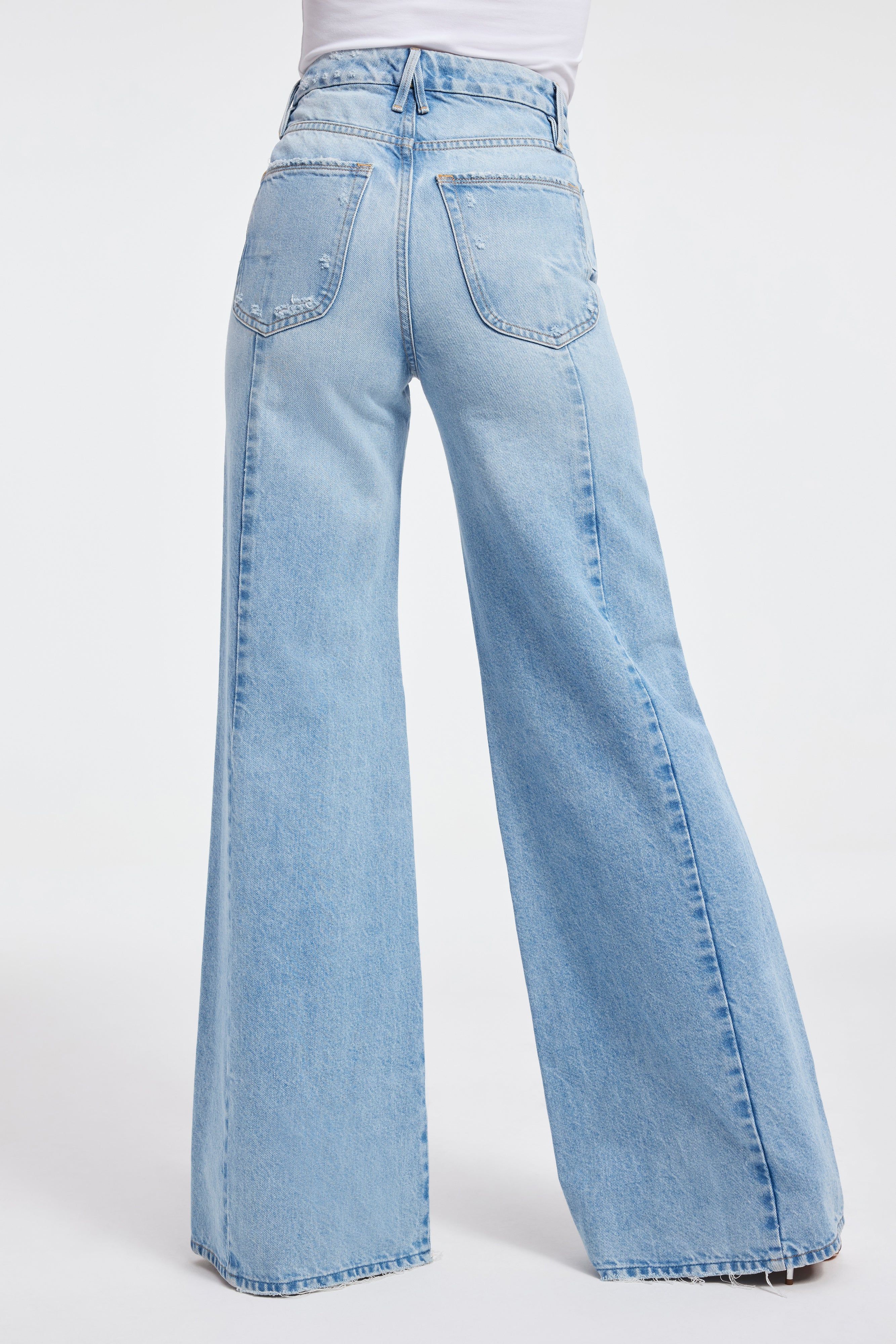 GOOD WAIST PALAZZO JEANS | INDIGO417 sold by Good American product image thumbnail 4