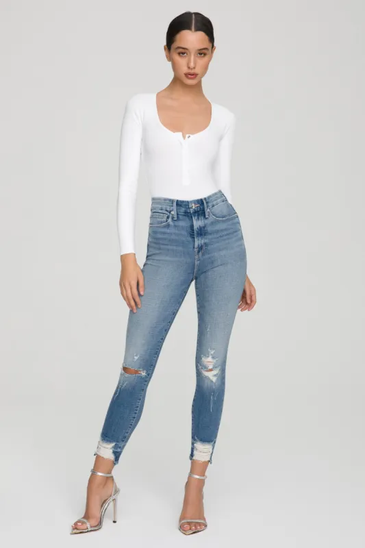 GOOD WAIST CROPPED JEANS | BLUE634 sold by Good American