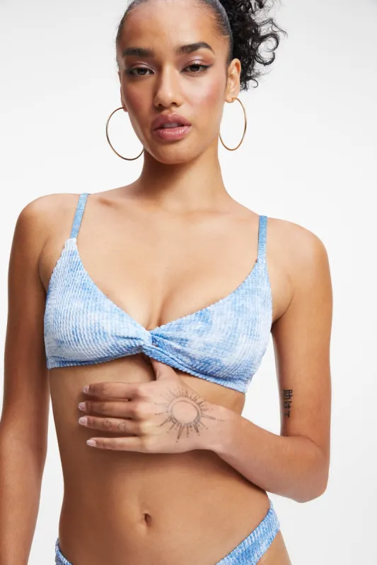 ALWAYS FITS TWIST BIKINI TOP | INDIGO TIE DYE002 sold by Good American