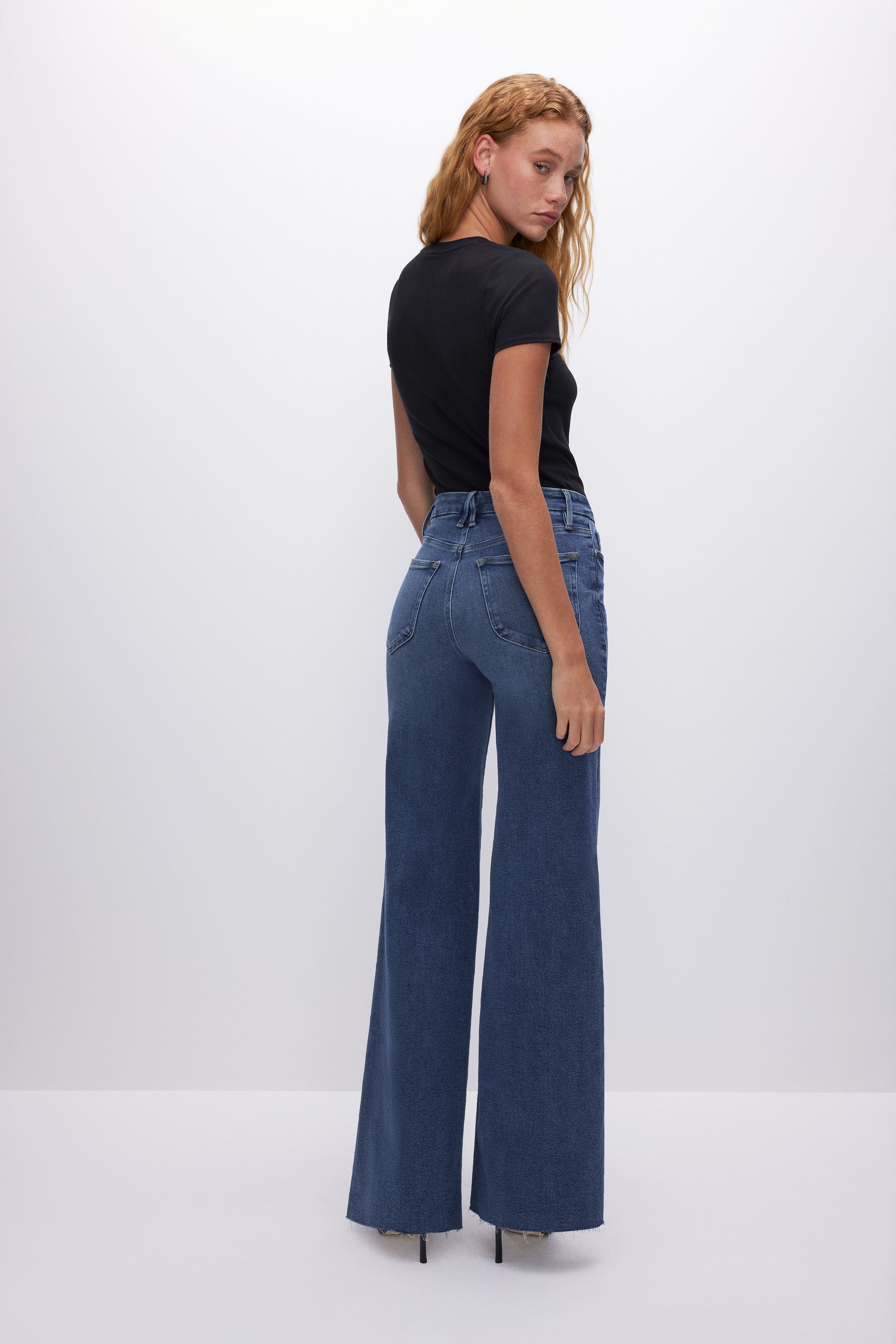 GOOD WAIST PALAZZO JEANS | INDIGO394 sold by Good American product image thumbnail 6