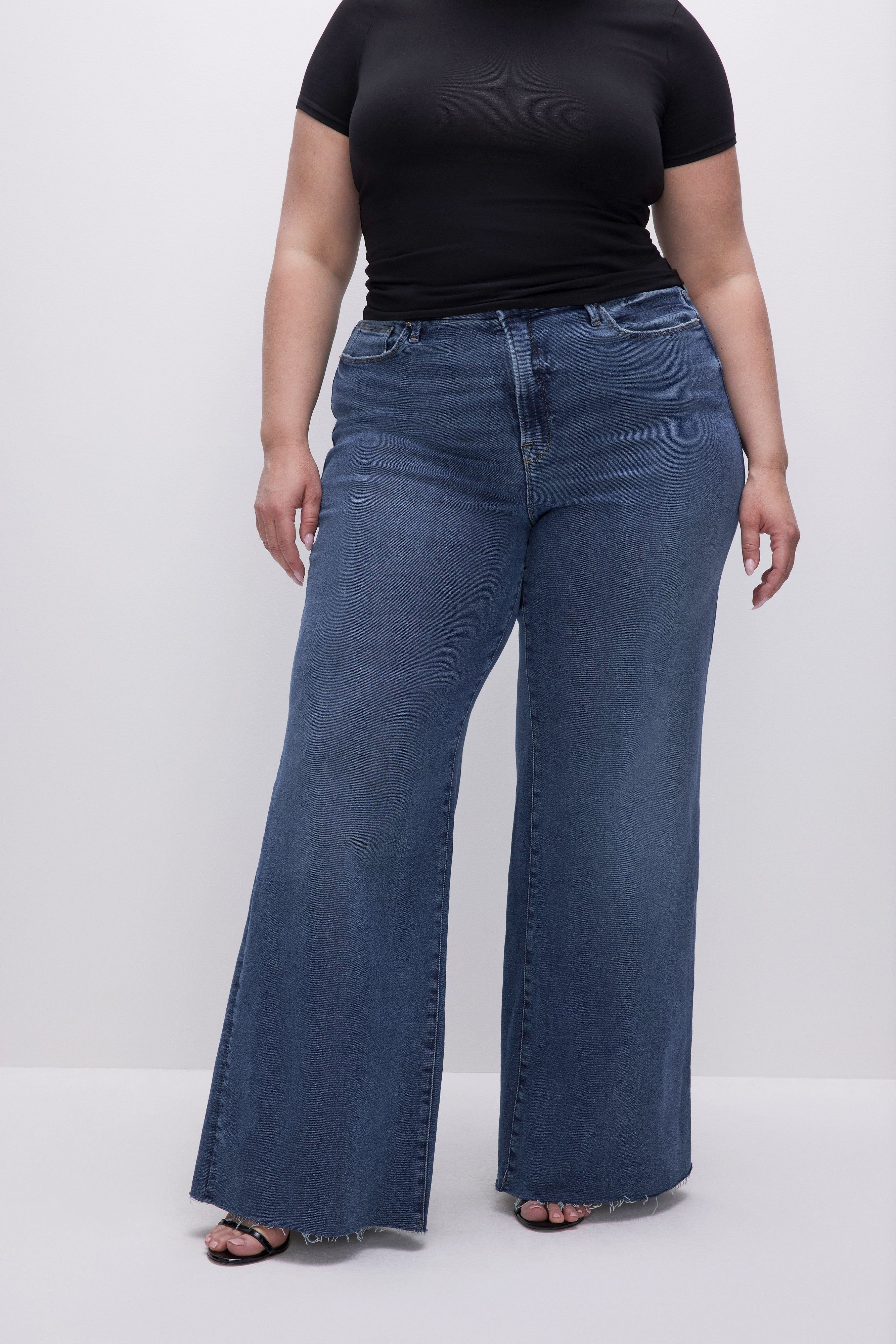 GOOD WAIST PALAZZO JEANS | INDIGO394 sold by Good American product image thumbnail 3