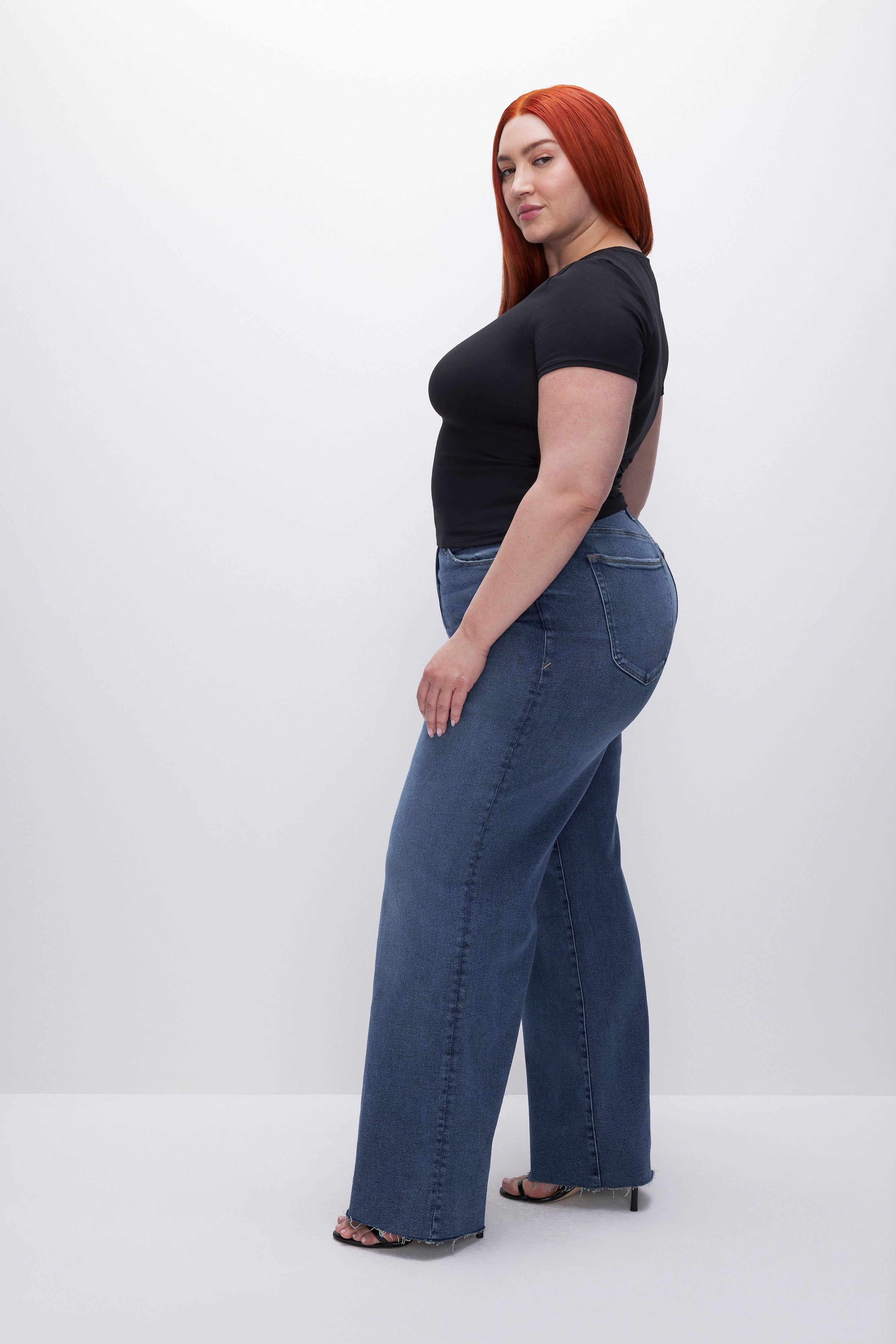 GOOD WAIST PALAZZO JEANS | INDIGO394 sold by Good American product image thumbnail 4