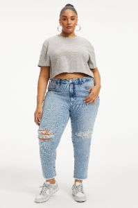 COTTON CROPPED TEE | HEATHER GREY001 sold by Good American