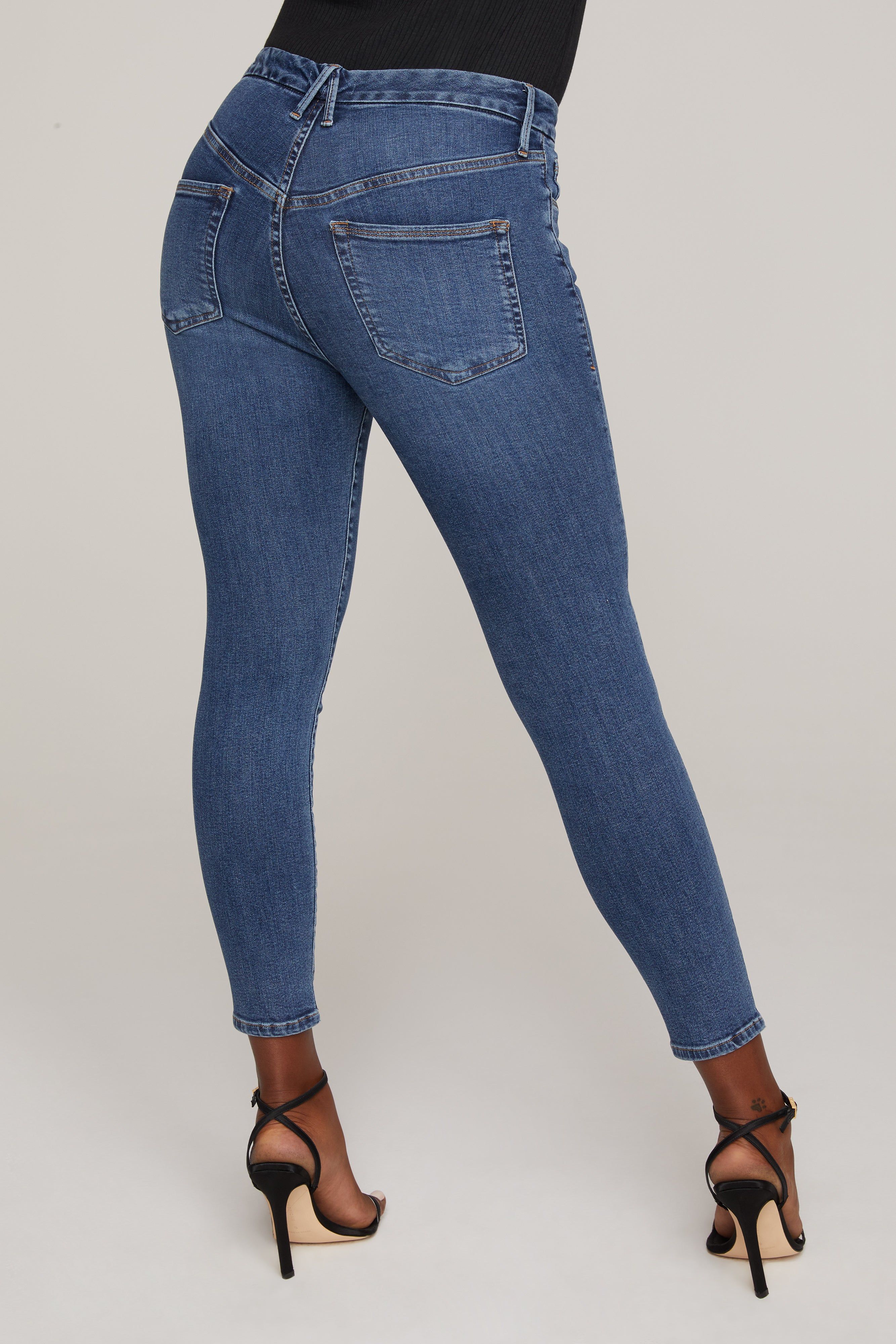 GOOD LEGS CROPPED JEANS | BLUE615 sold by Good American product image thumbnail 14