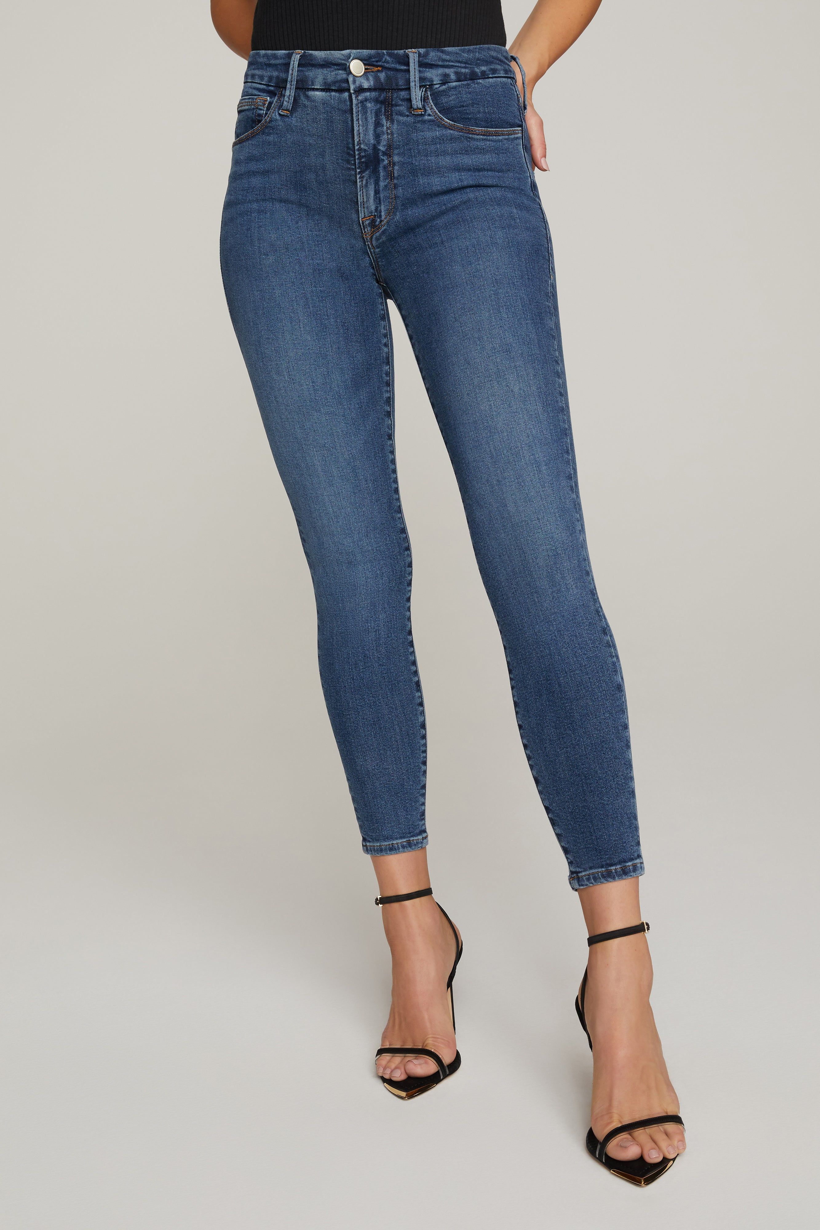 GOOD LEGS CROPPED JEANS | BLUE615 sold by Good American product image thumbnail 7