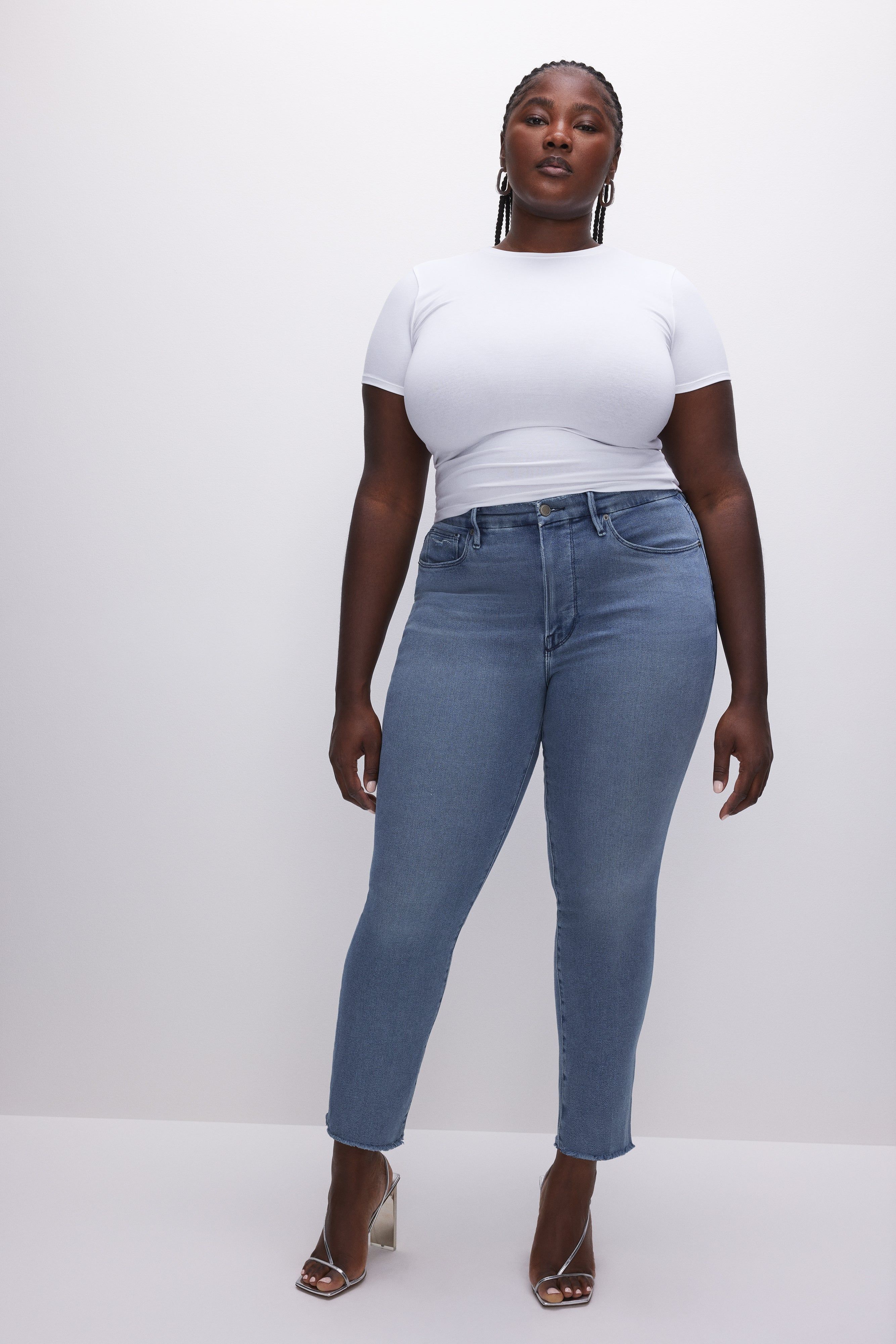 GOOD LEGS STRAIGHT JEANS | BLUE449 sold by Good American product image thumbnail 7