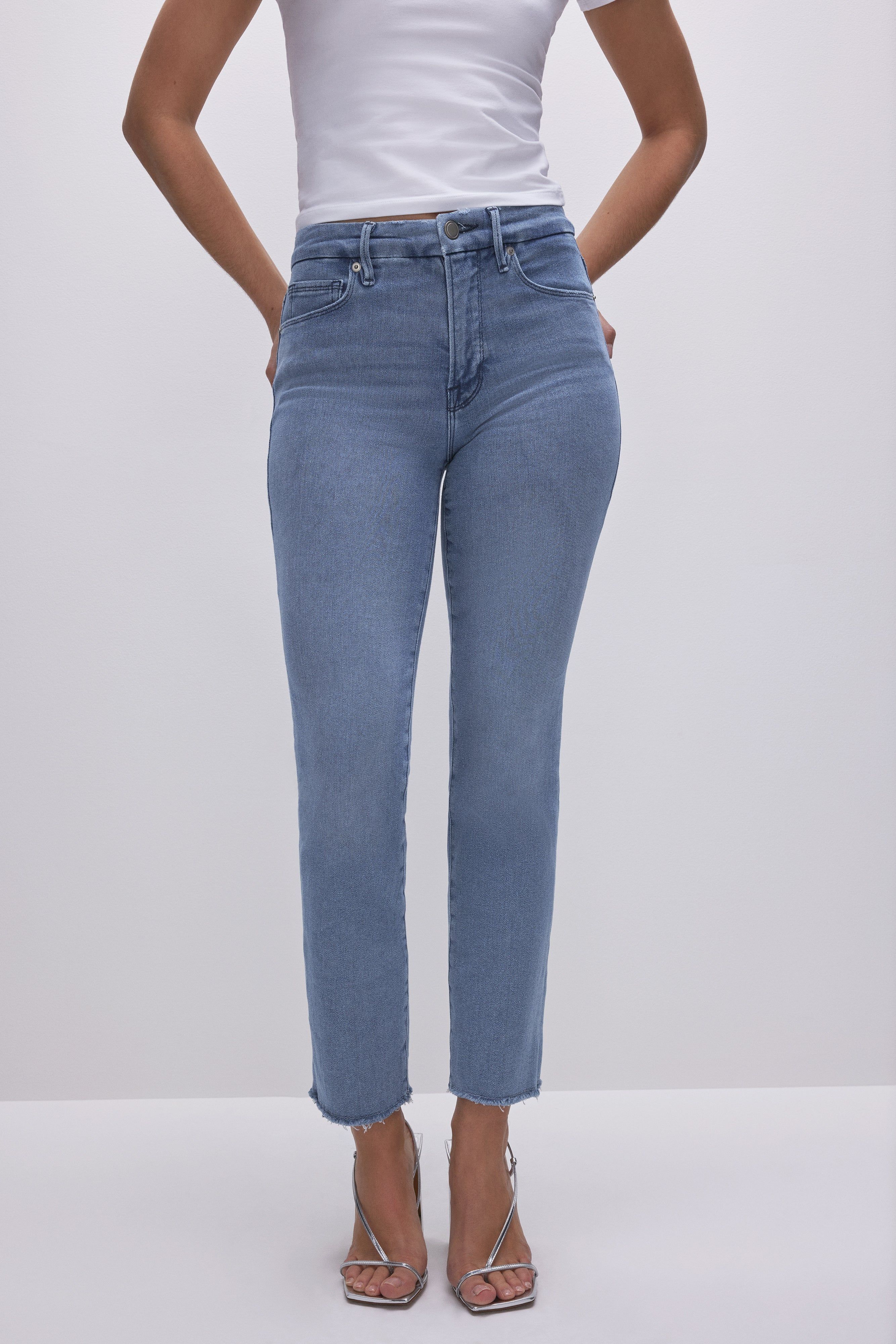 GOOD LEGS STRAIGHT JEANS | BLUE449 sold by Good American product image thumbnail 5