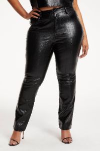 FAUX LEATHER GOOD ICON PANTS| BLACK EEL001 sold by Good American